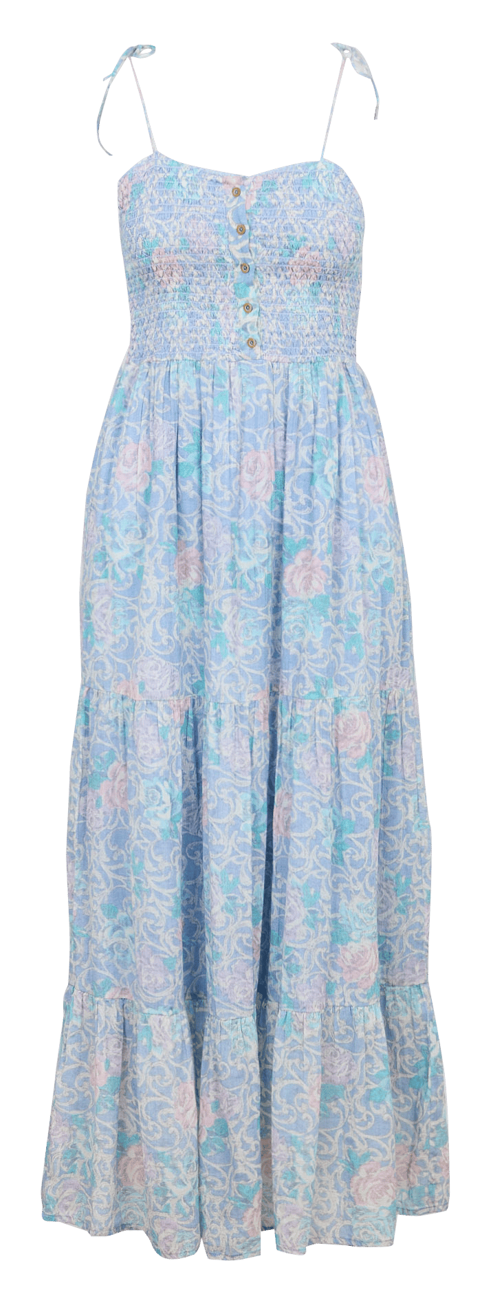 Robe longue en coton imprimé MAISON HOTEL Bleu