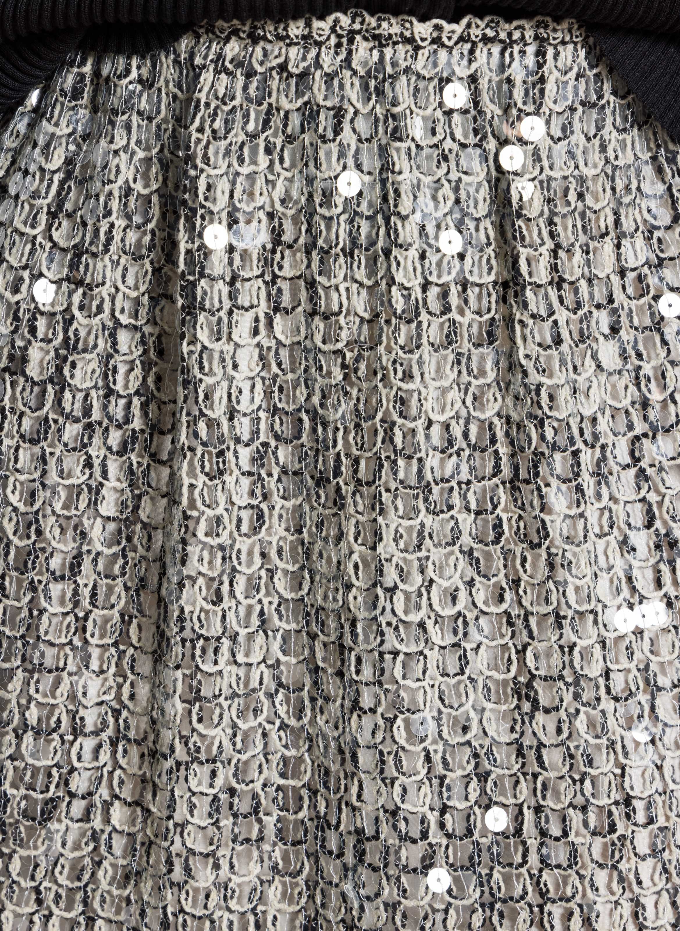 Kurzer Rock aus Häkelstoff mit Pailletten IKKS Silber