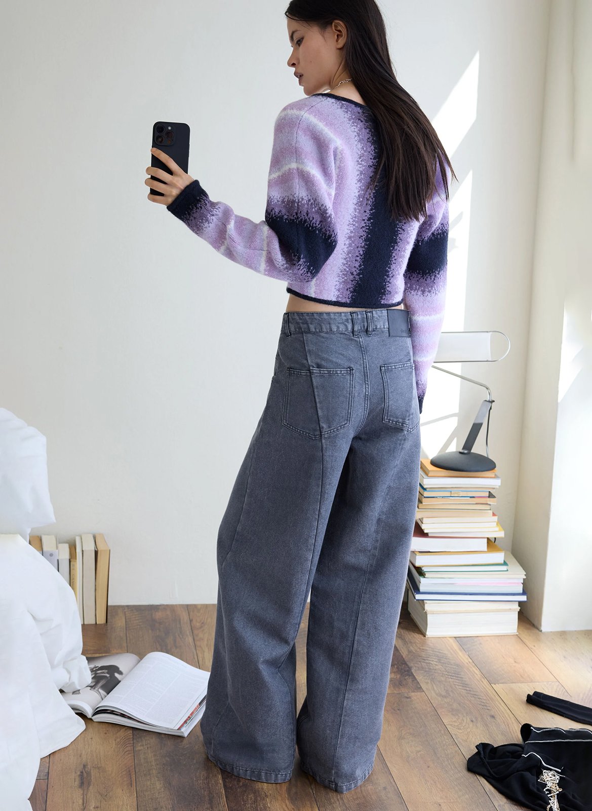 Jean large en coton mélangé DESIGUAL Noir