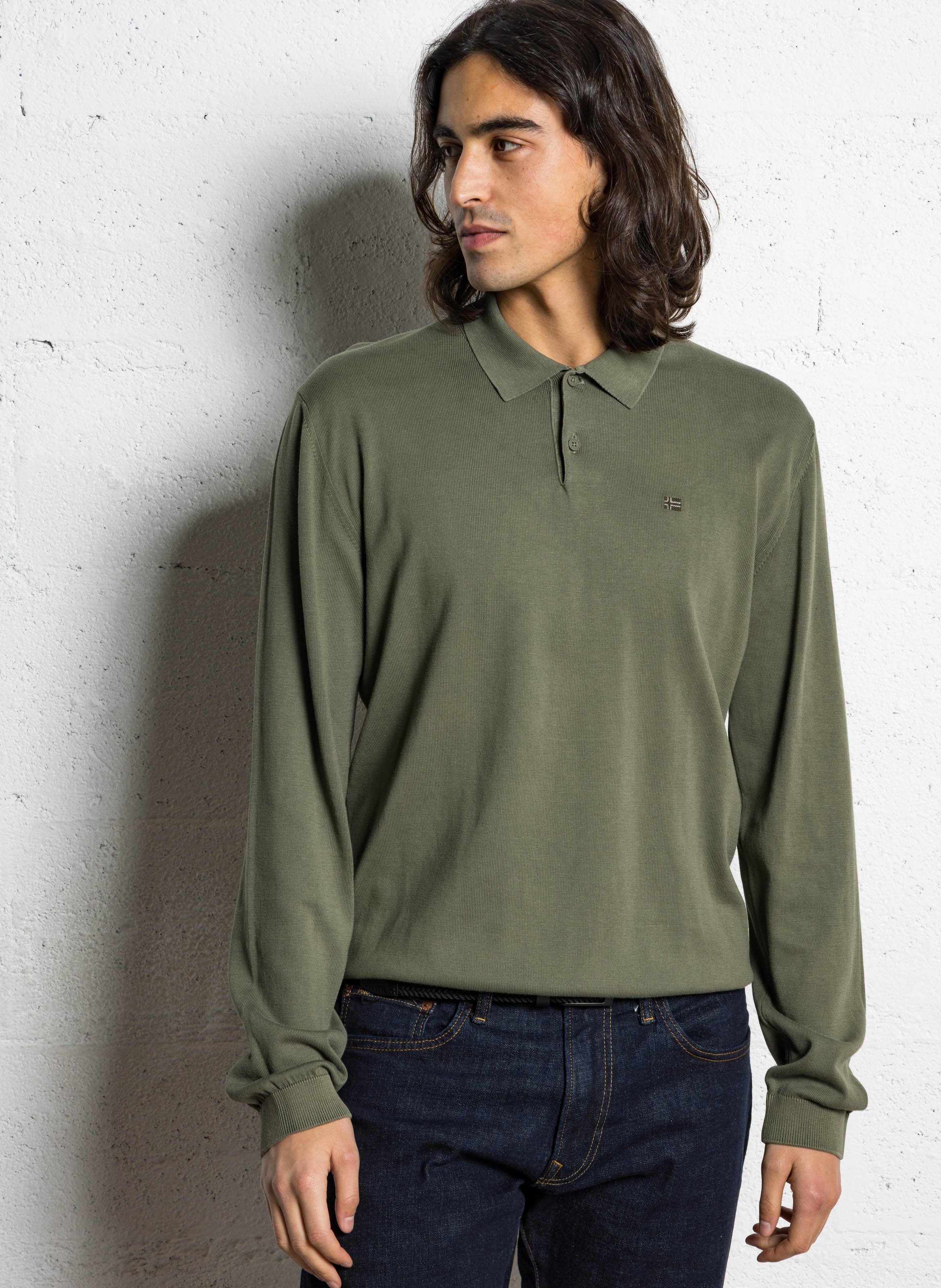 Baumwollpullover mit Polokragen NAPAPIJRI Grun