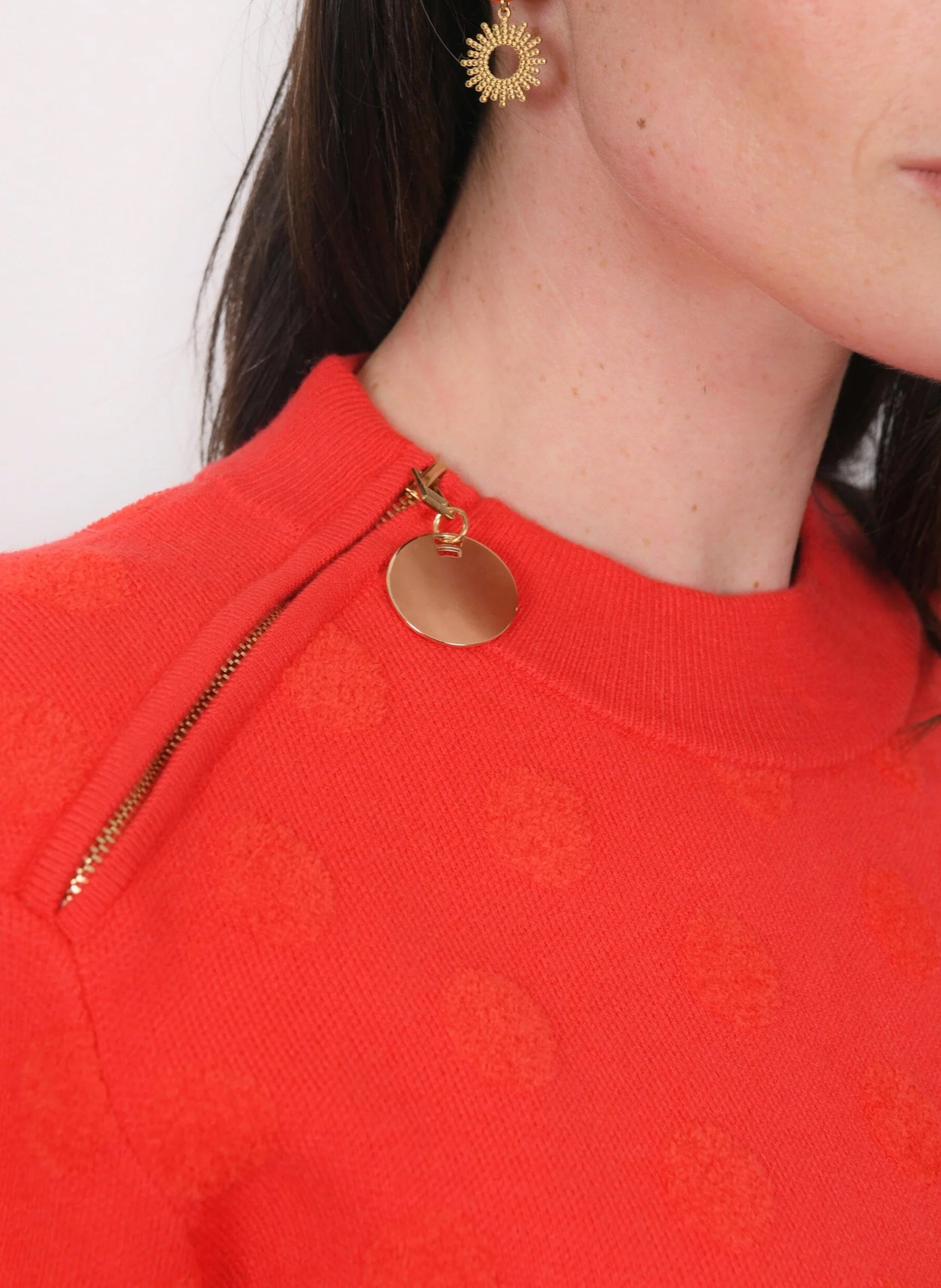 Pull oversize col rond  KOOKAI Rouge