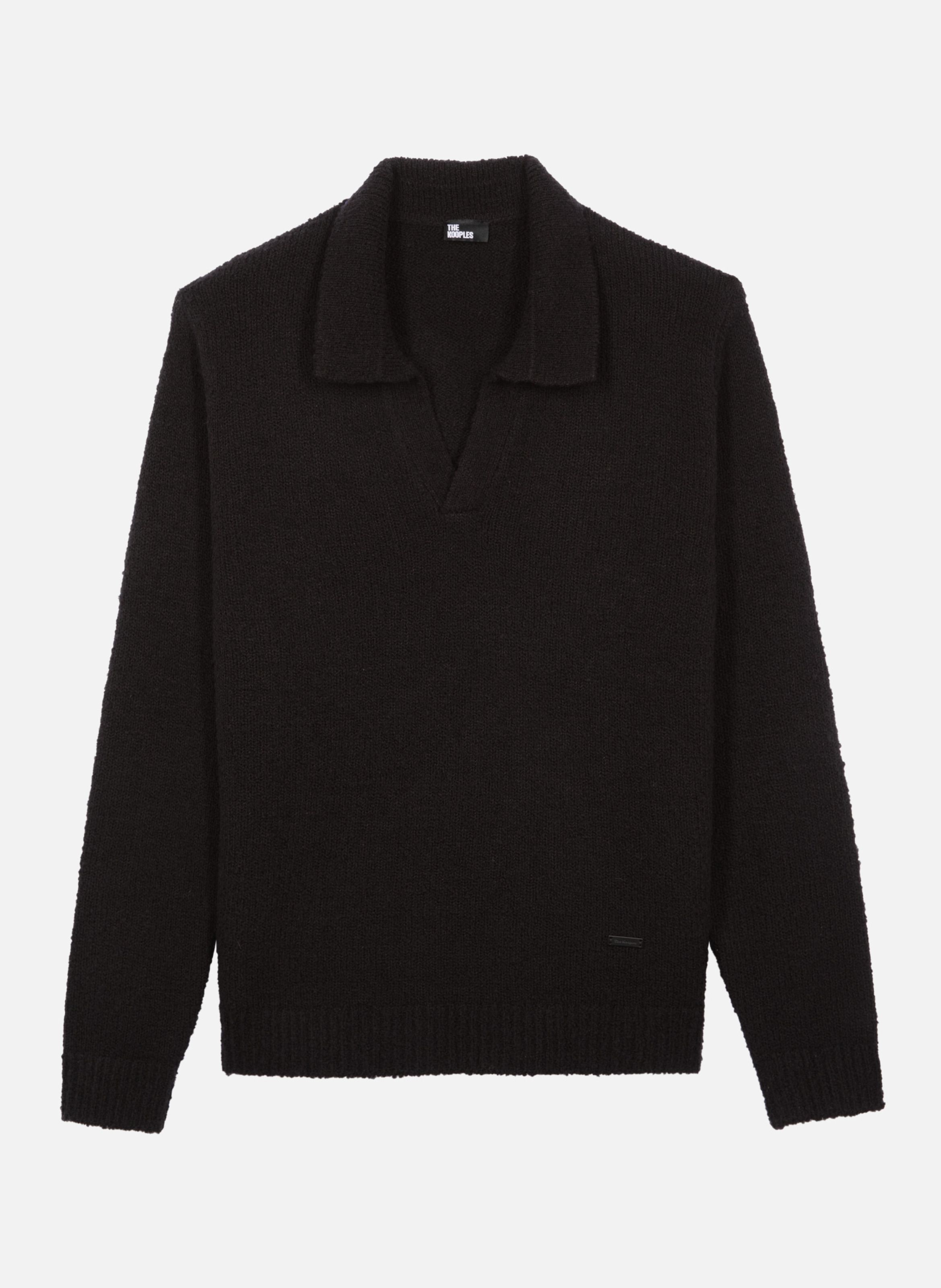 Plain long-sleeved sweater with lace-up neckline THE KOOPLES Black