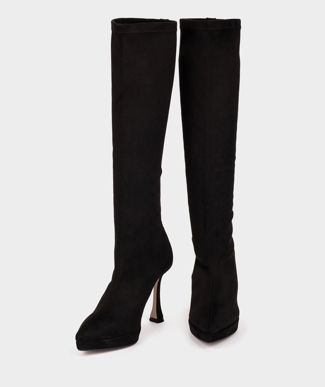 High Heel Stretch Fabric Black Suede Effect Boots PEDRO MIRALLES Black