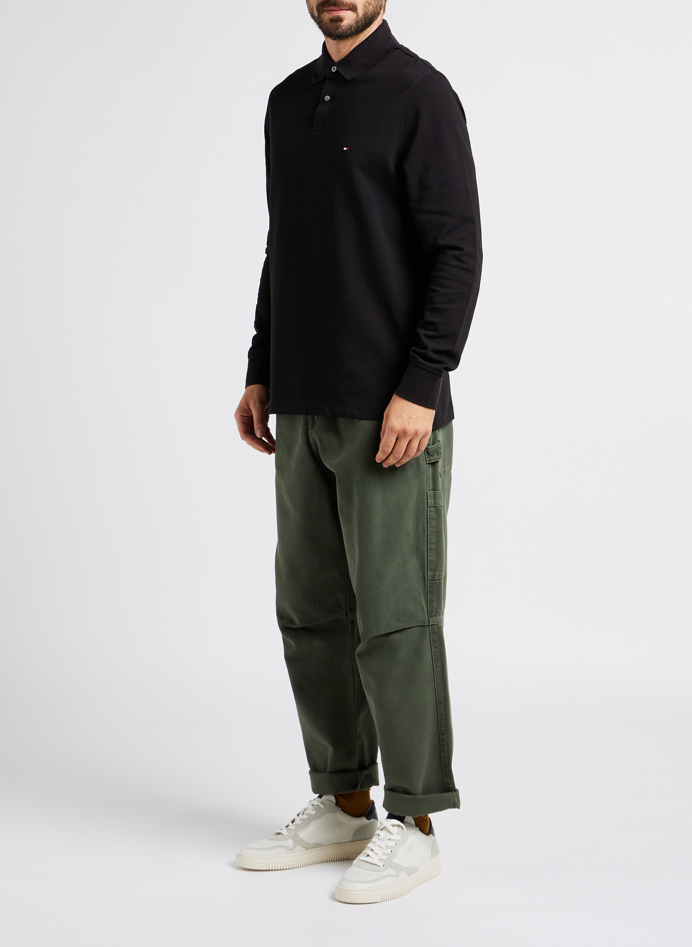 Poloshirt aus Bio-Baumwoll-Mix, Regular Fit TOMMY HILFIGER Schwarz