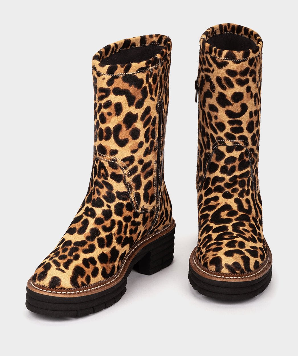 Leopard Print Fur Boots PEDRO MIRALLES Brown