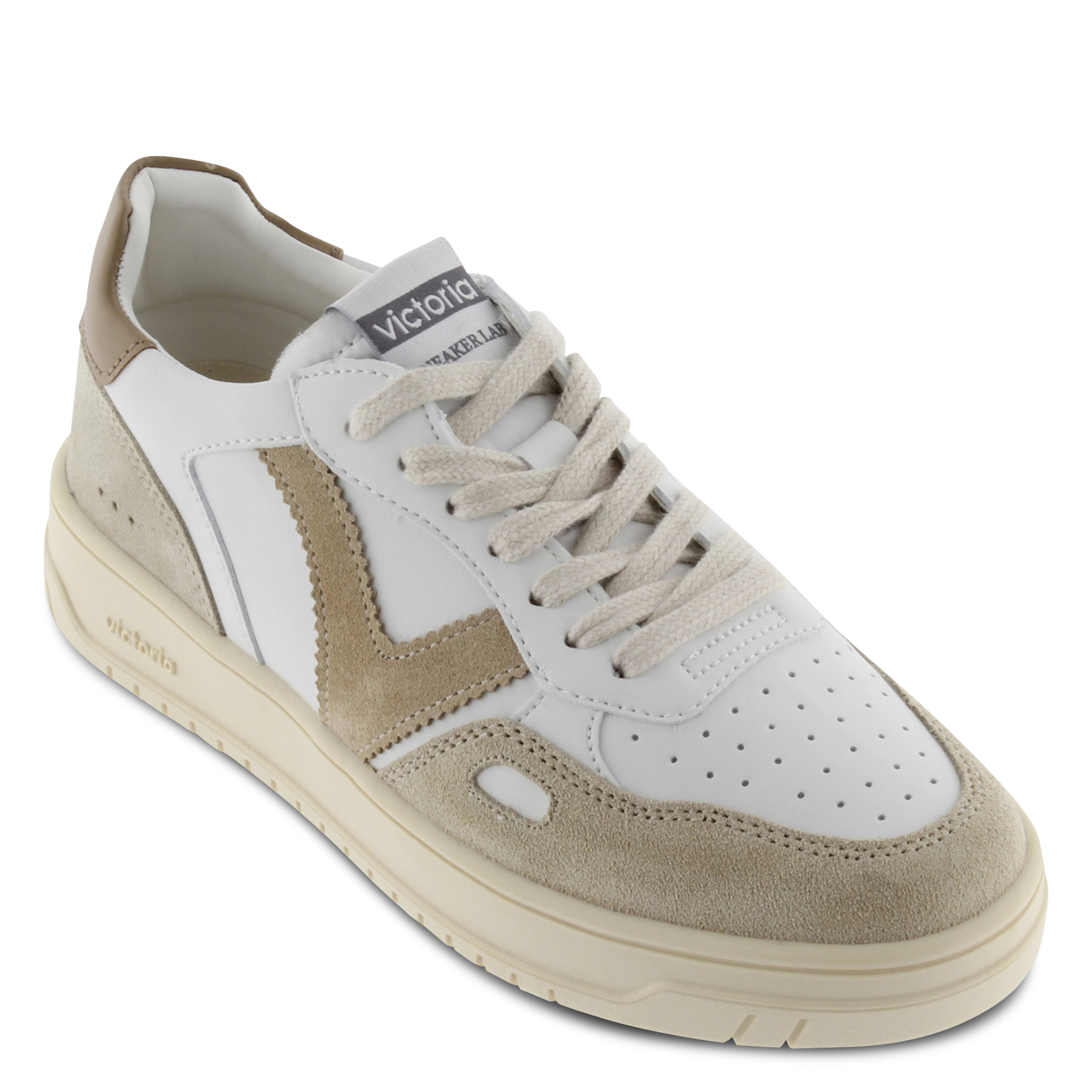 Baskets basses en cuir VICTORIA Beige