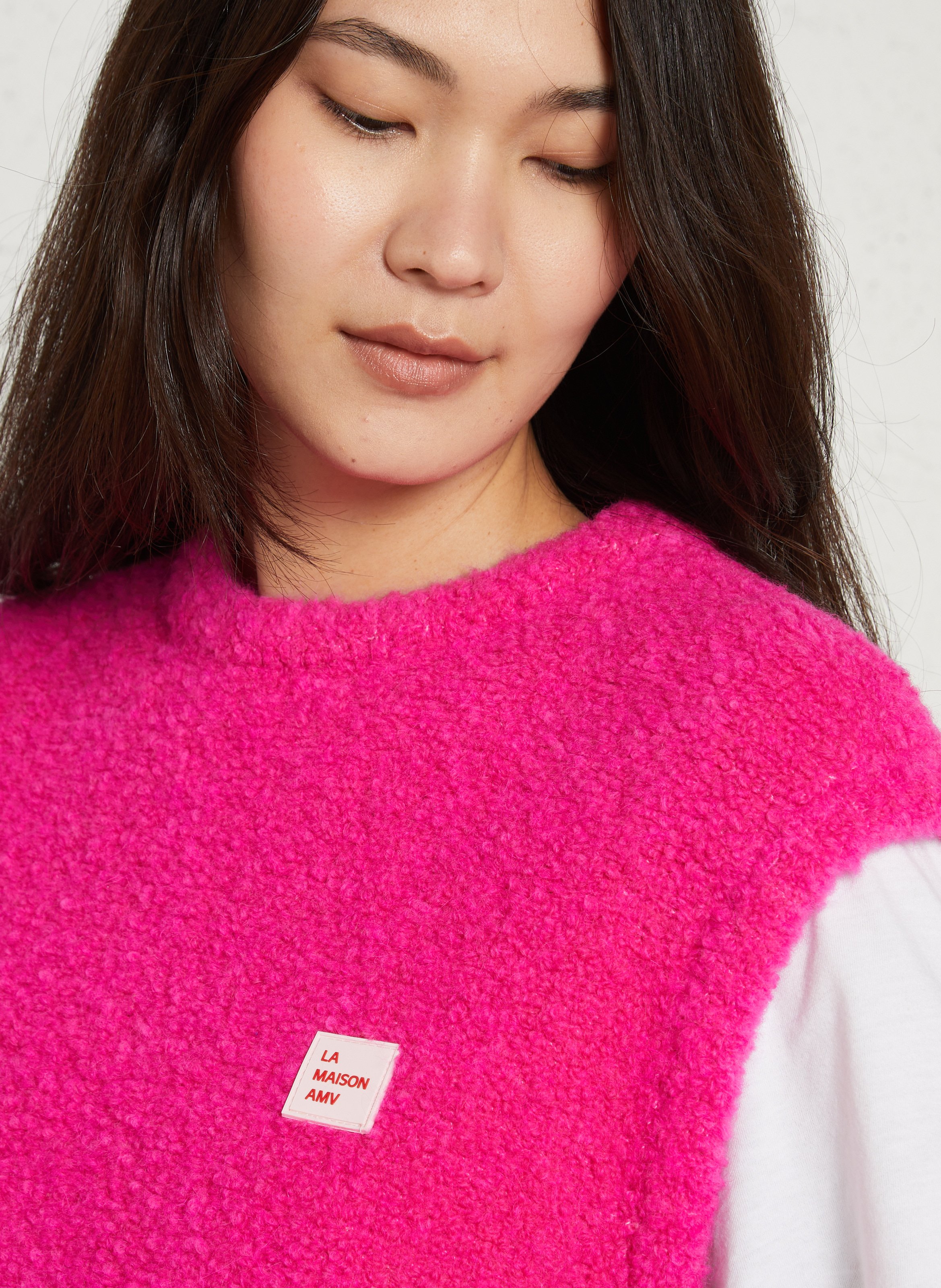 Long wool-blend knit cardigan AMERICAN VINTAGE Pink