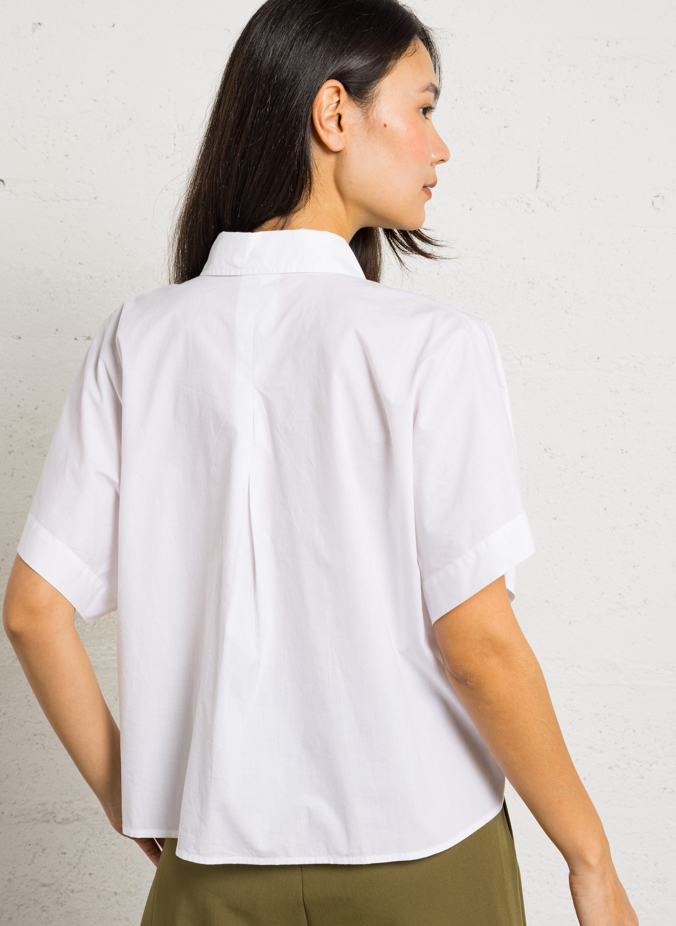 Chemise ample col classique en coton BELLEROSE Blanc