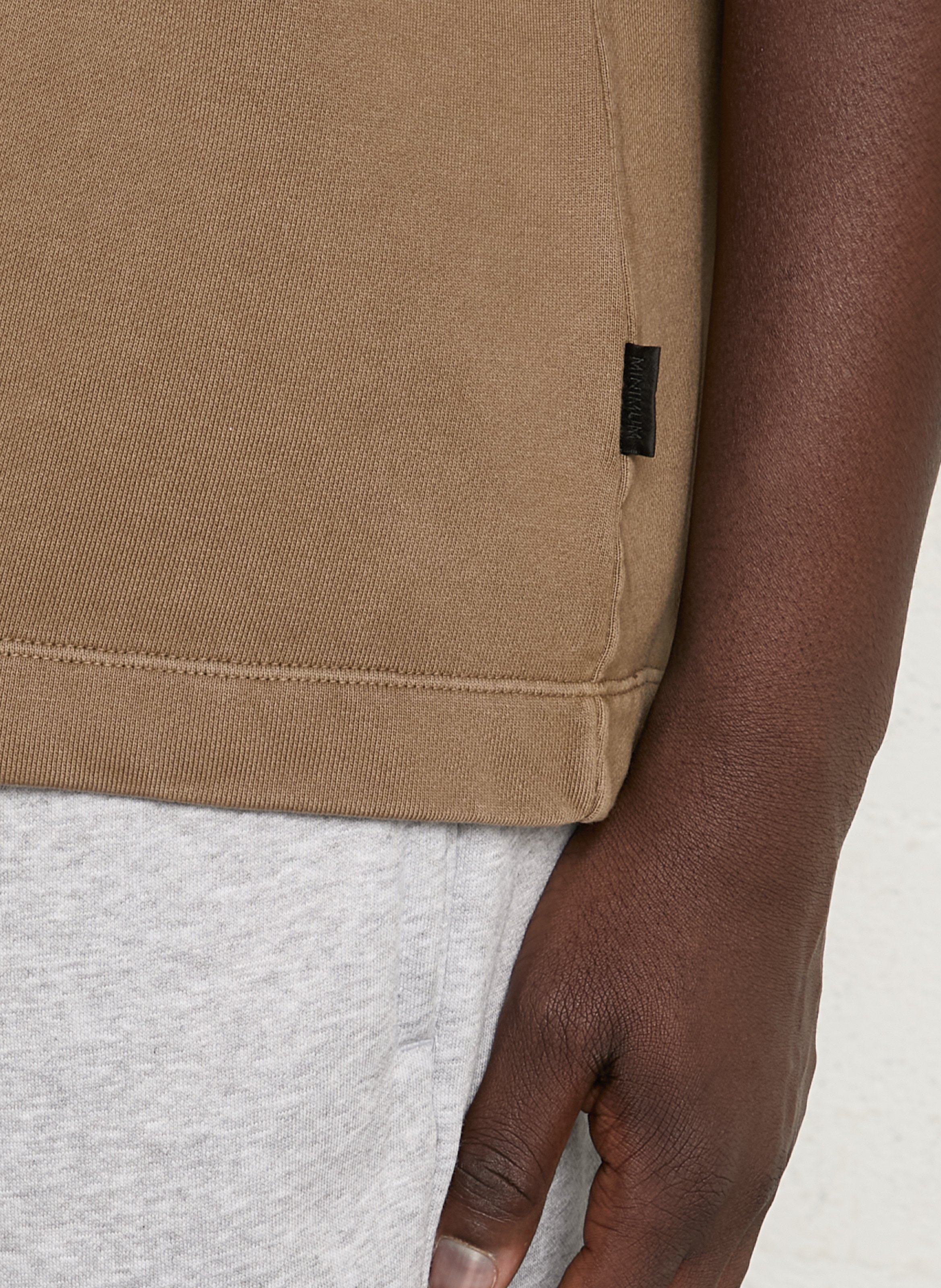 Tee-shirt droit uni en coton MINIMUM Marron