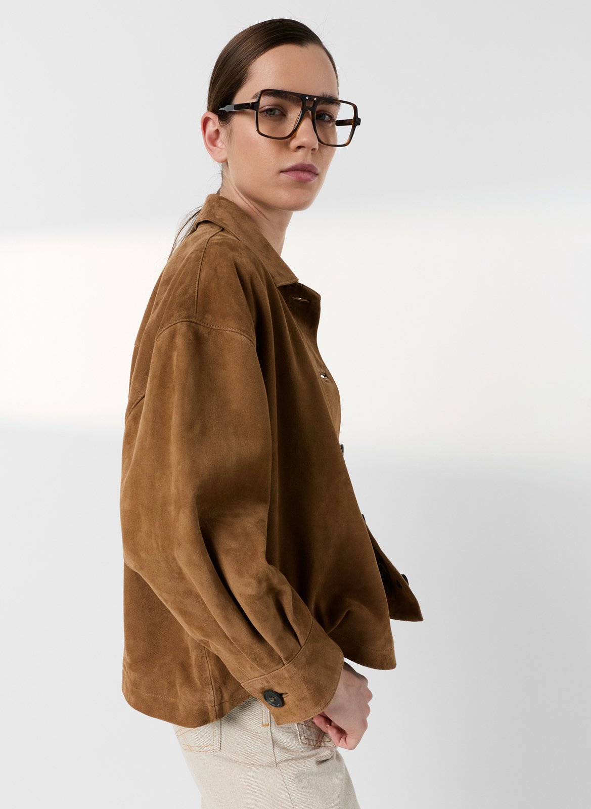 Lambskin leather jacket with classic collar GERARD DAREL Brown