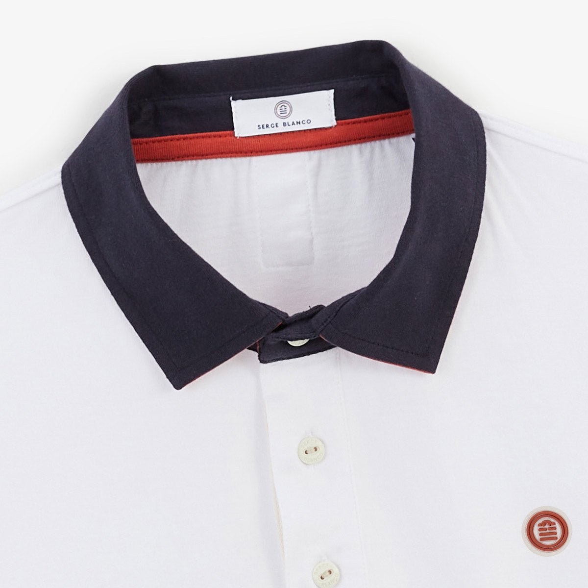 Short-sleeve cotton jersey polo 15 sleeve SERGE BLANCO White
