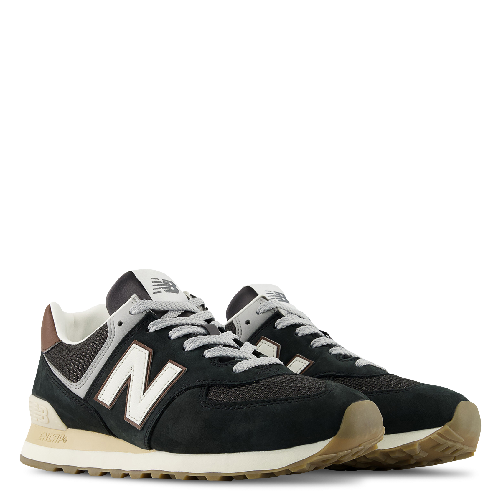 Baskets basses en cuir mélangé NEW BALANCE Noir