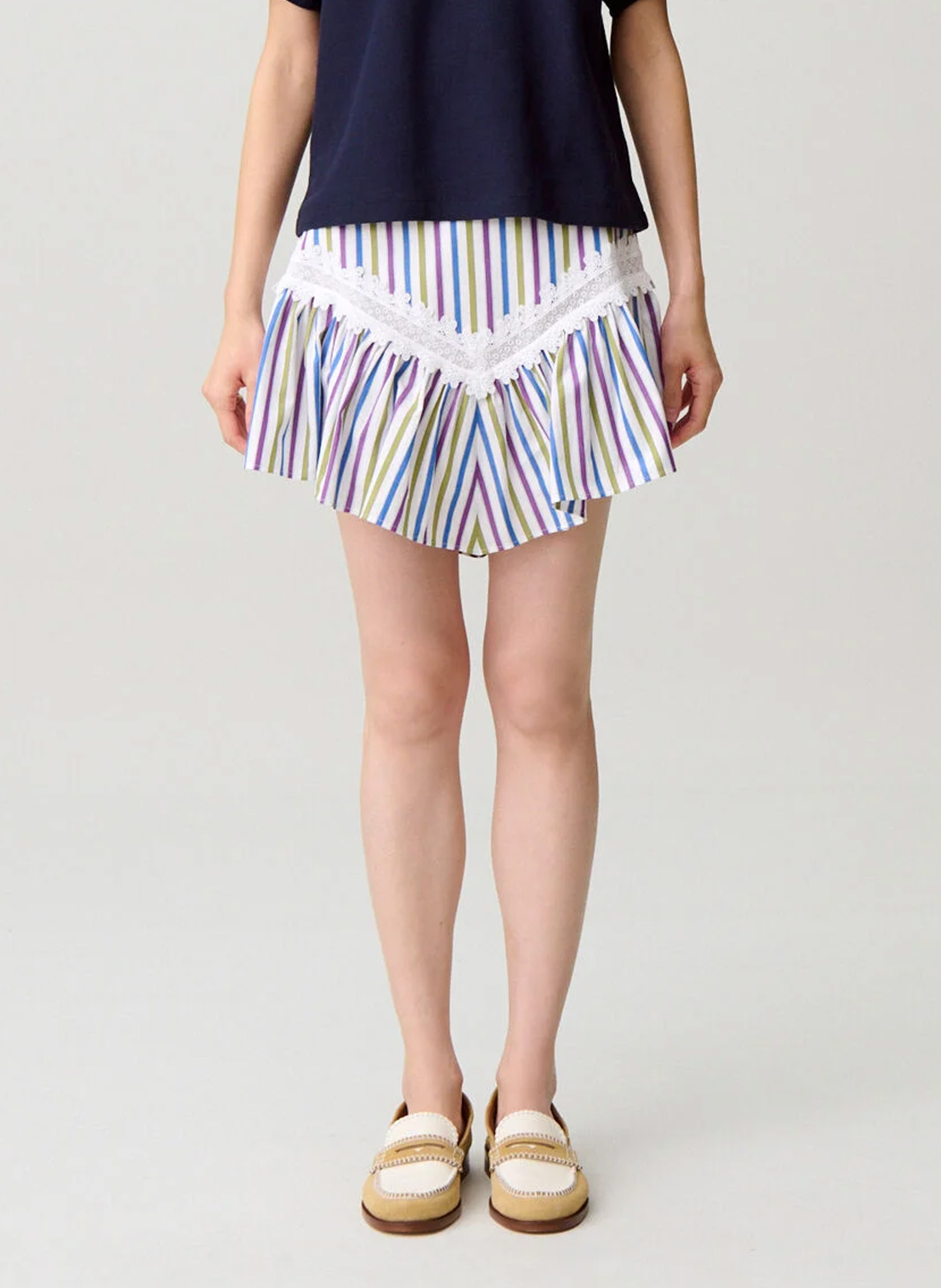 Jupe courte à rayures CLAUDIE PIERLOT Multicolore