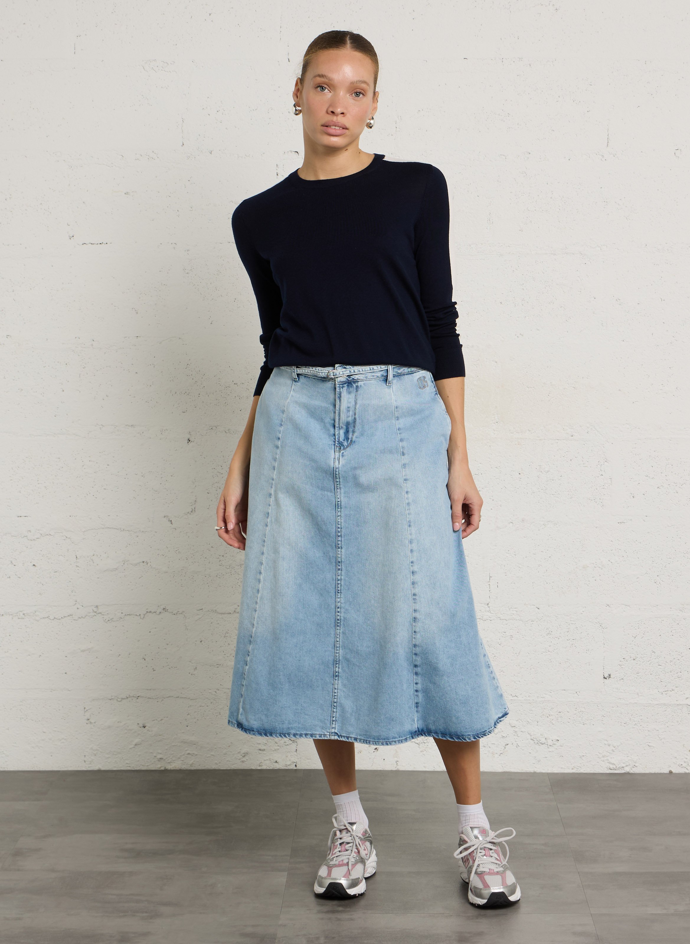 Ausgestellter Baumwollrock LE TEMPS DES CERISES Blau