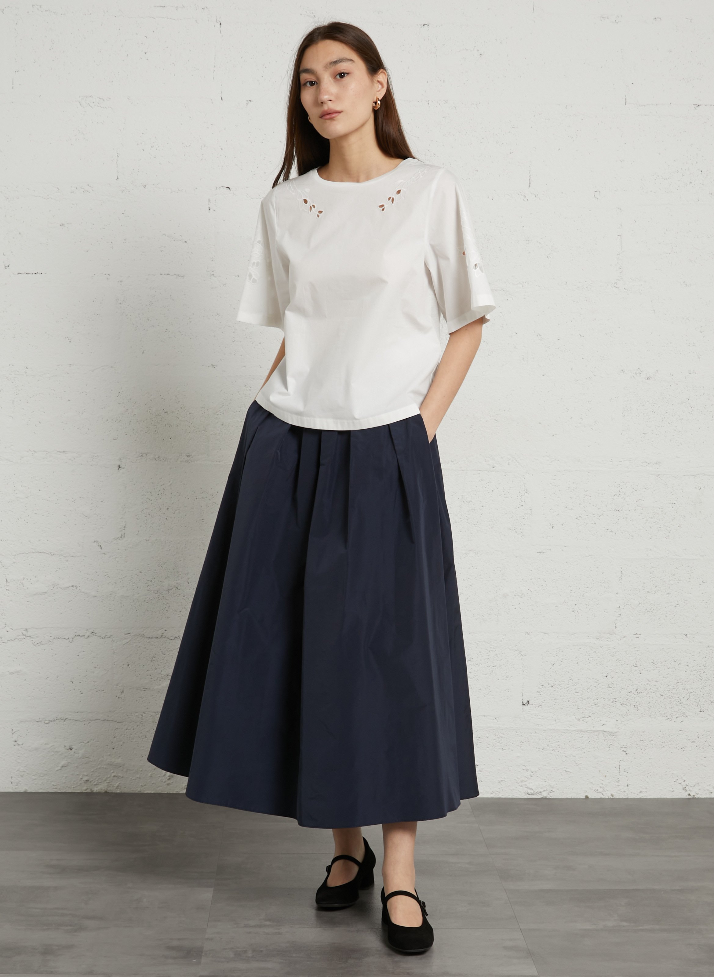 Loose-fit round-neck cotton top MAX MARA WEEK END White