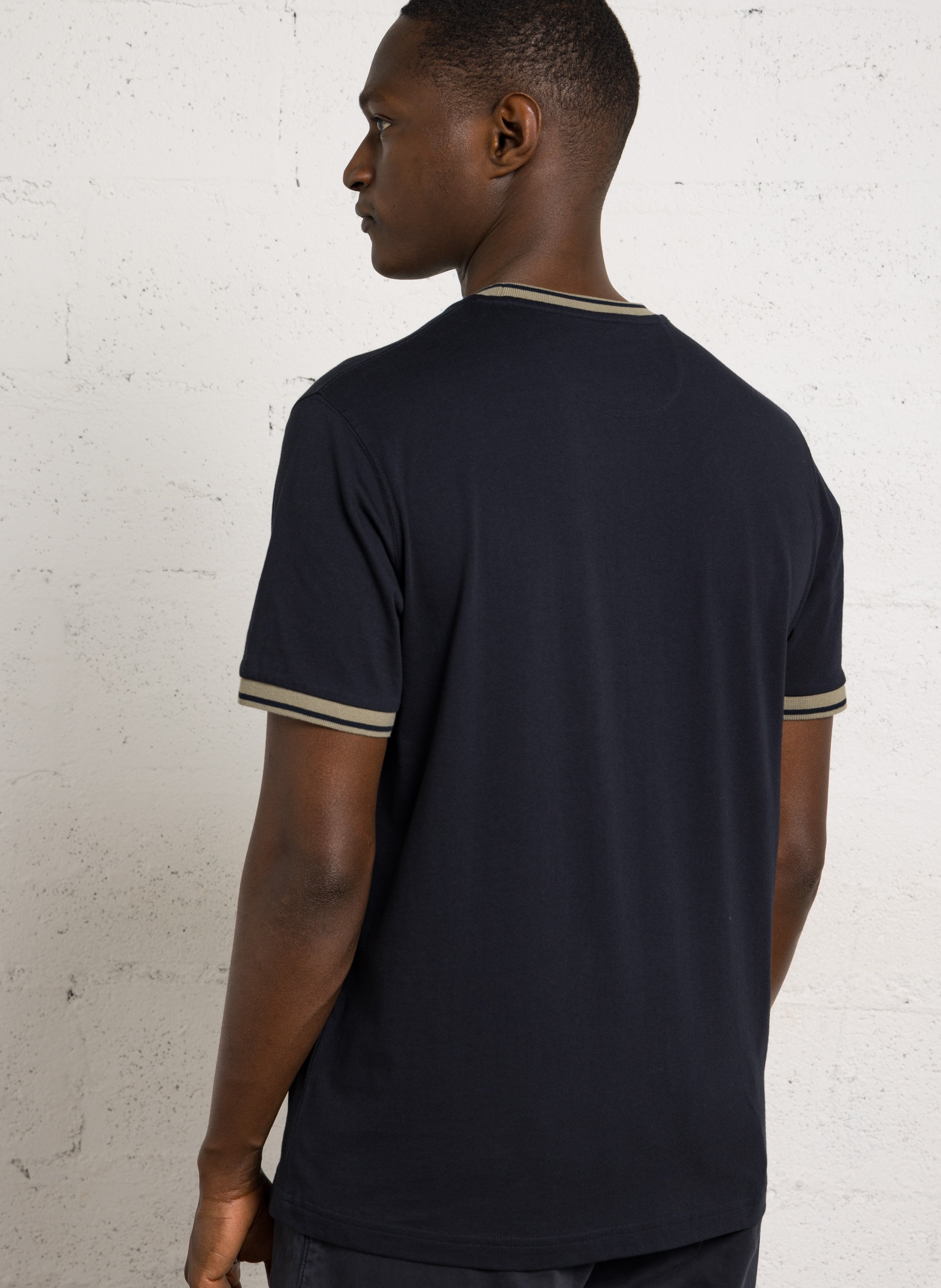 Tee-shirt col rond en coton mélangé EDEN PARK Beige