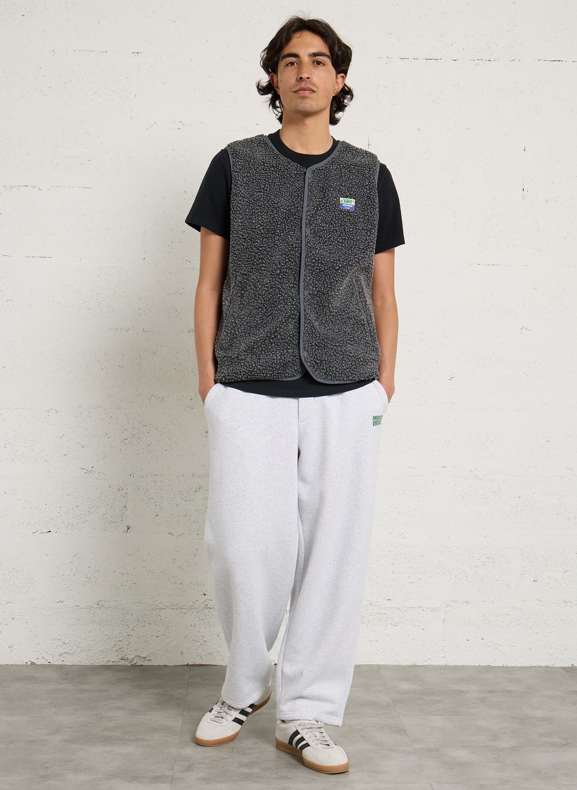 Sherpa-Jacke mit Rundhalskragen AMERICAN VINTAGE Grau