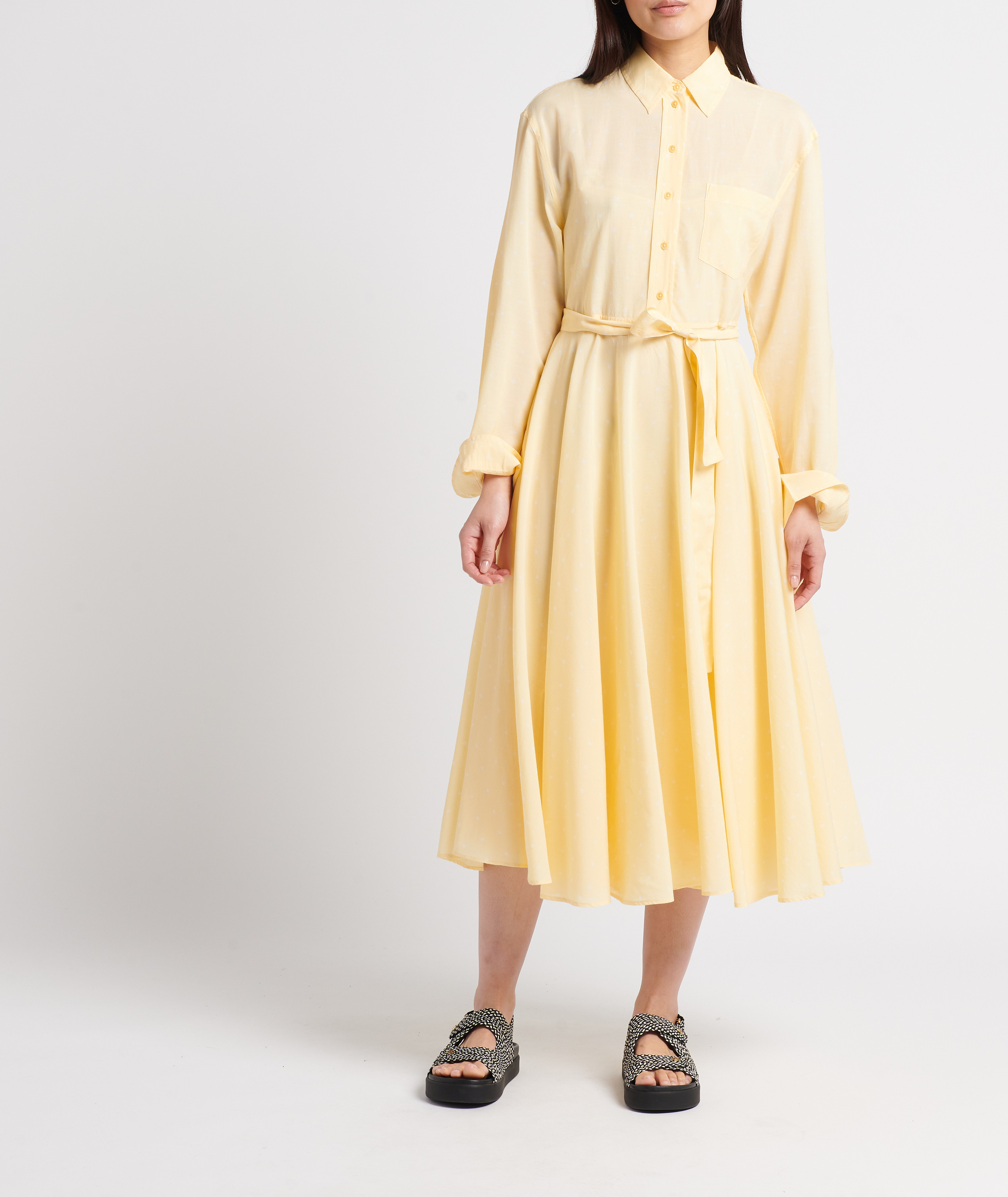 Hemd-Kleid aus Baumwollvoile LAURENCE BRAS Gelb