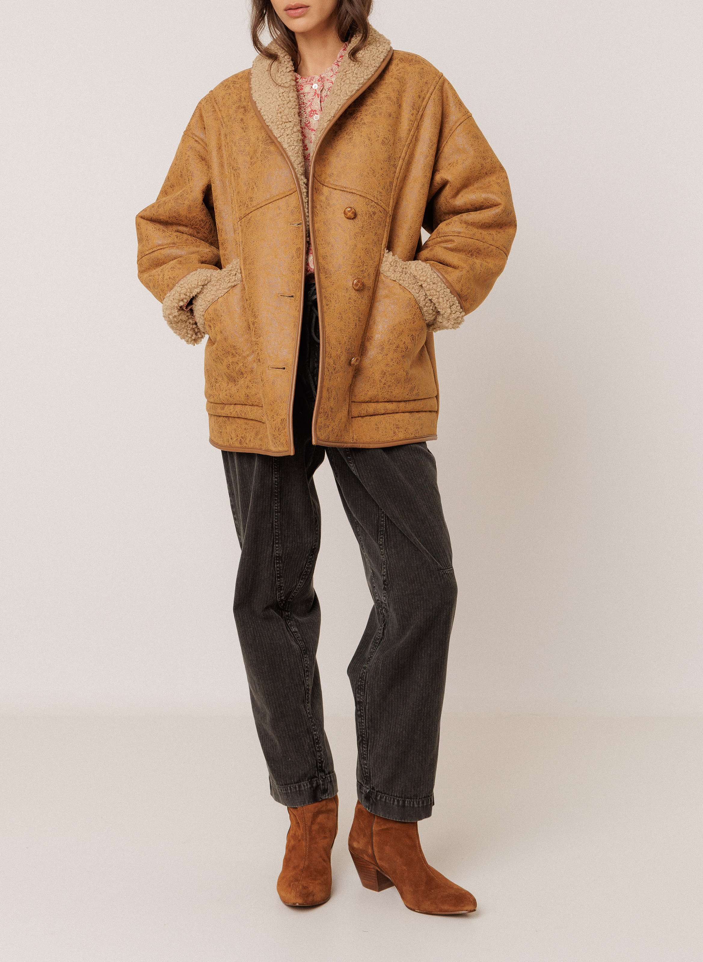 Loose-fit organic cotton shirt INDI & COLD Red