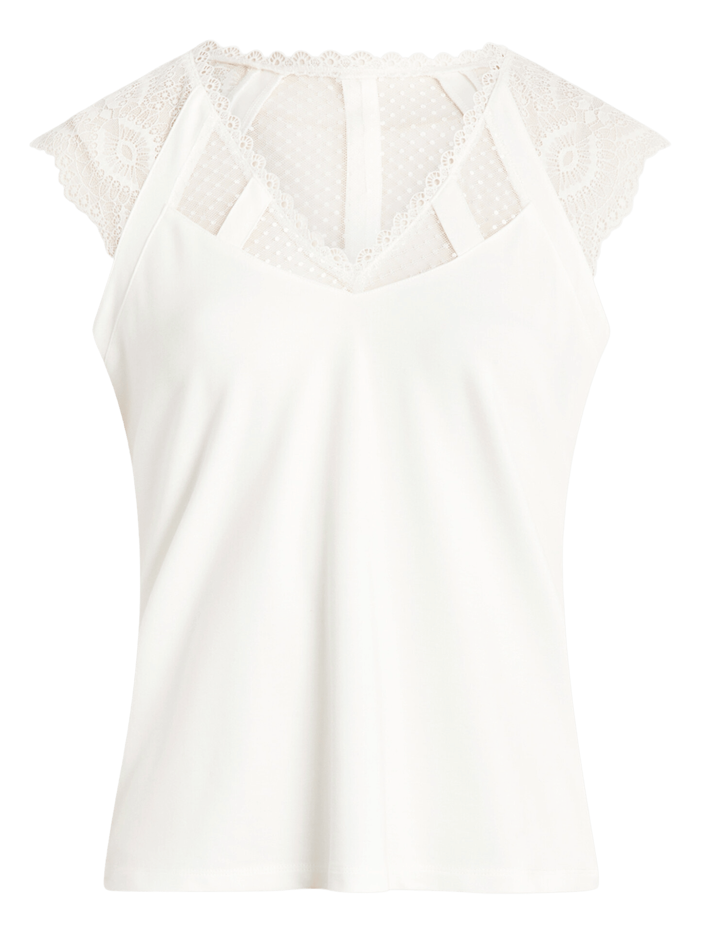 Top sans manches droit à dentelle | Blanc MORGAN Femme