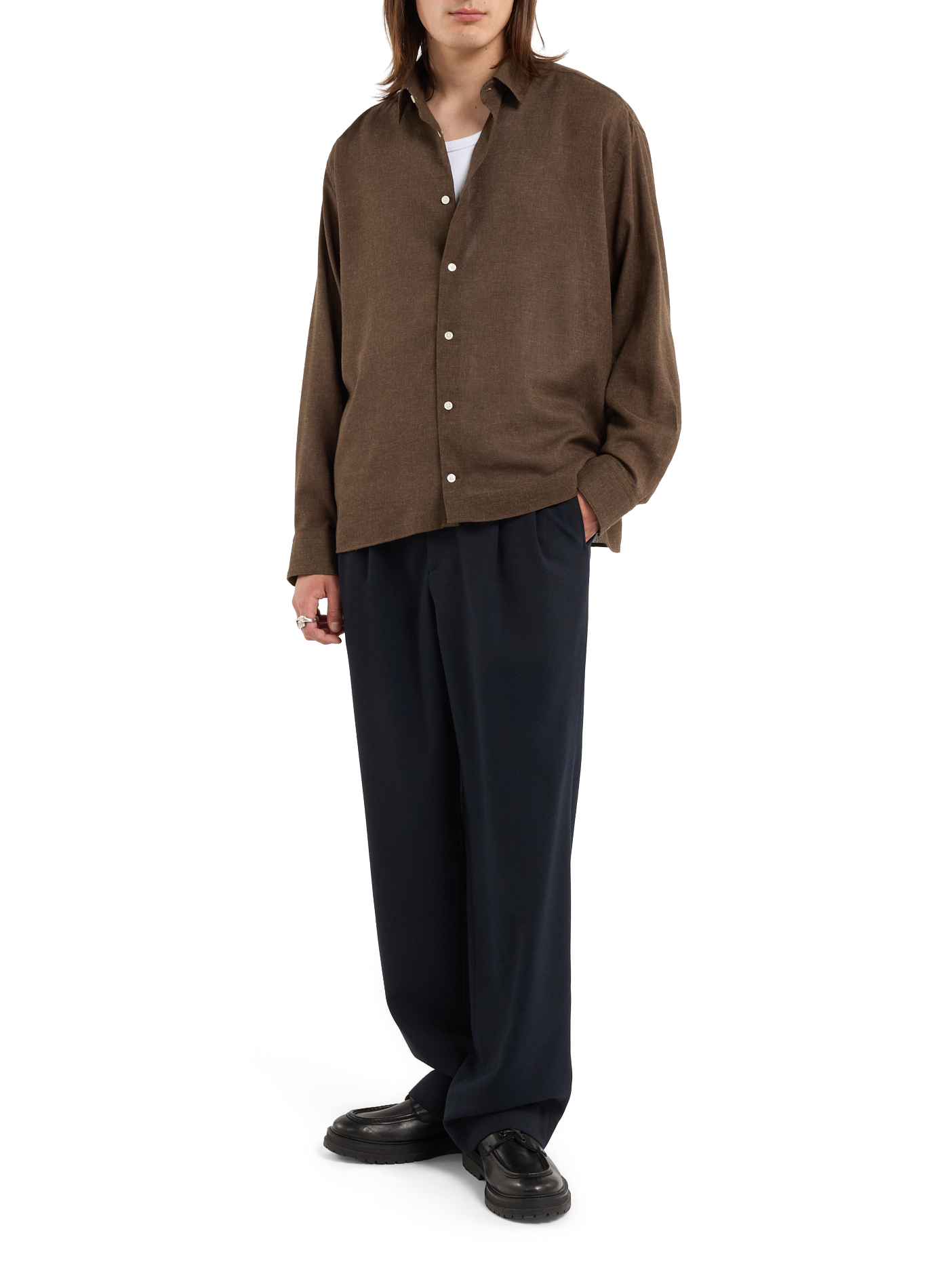 Wide-leg virgin wool suit trousers SAISON 1865 Blue