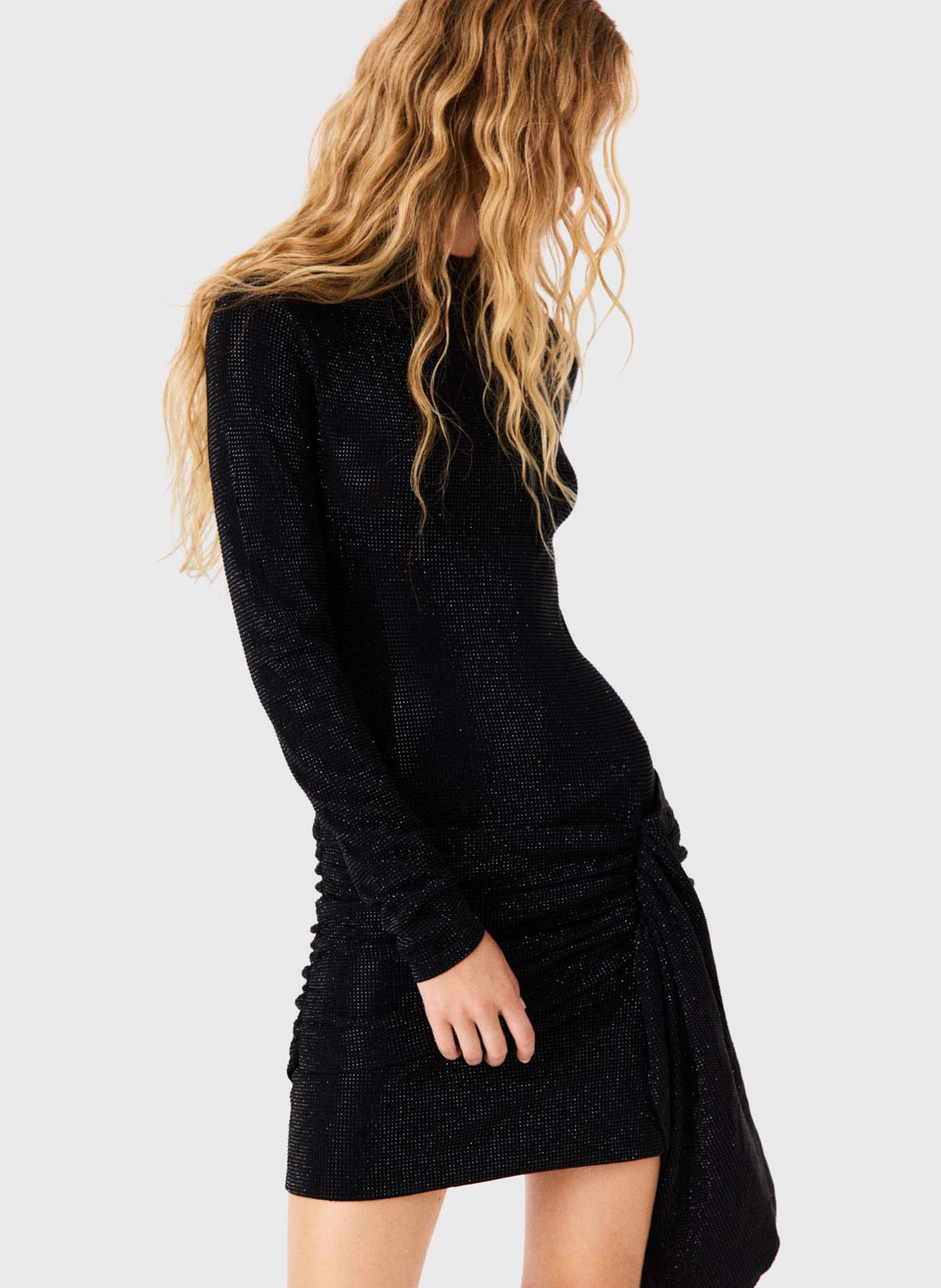 Robe courte col rond moulante MAJE Noir