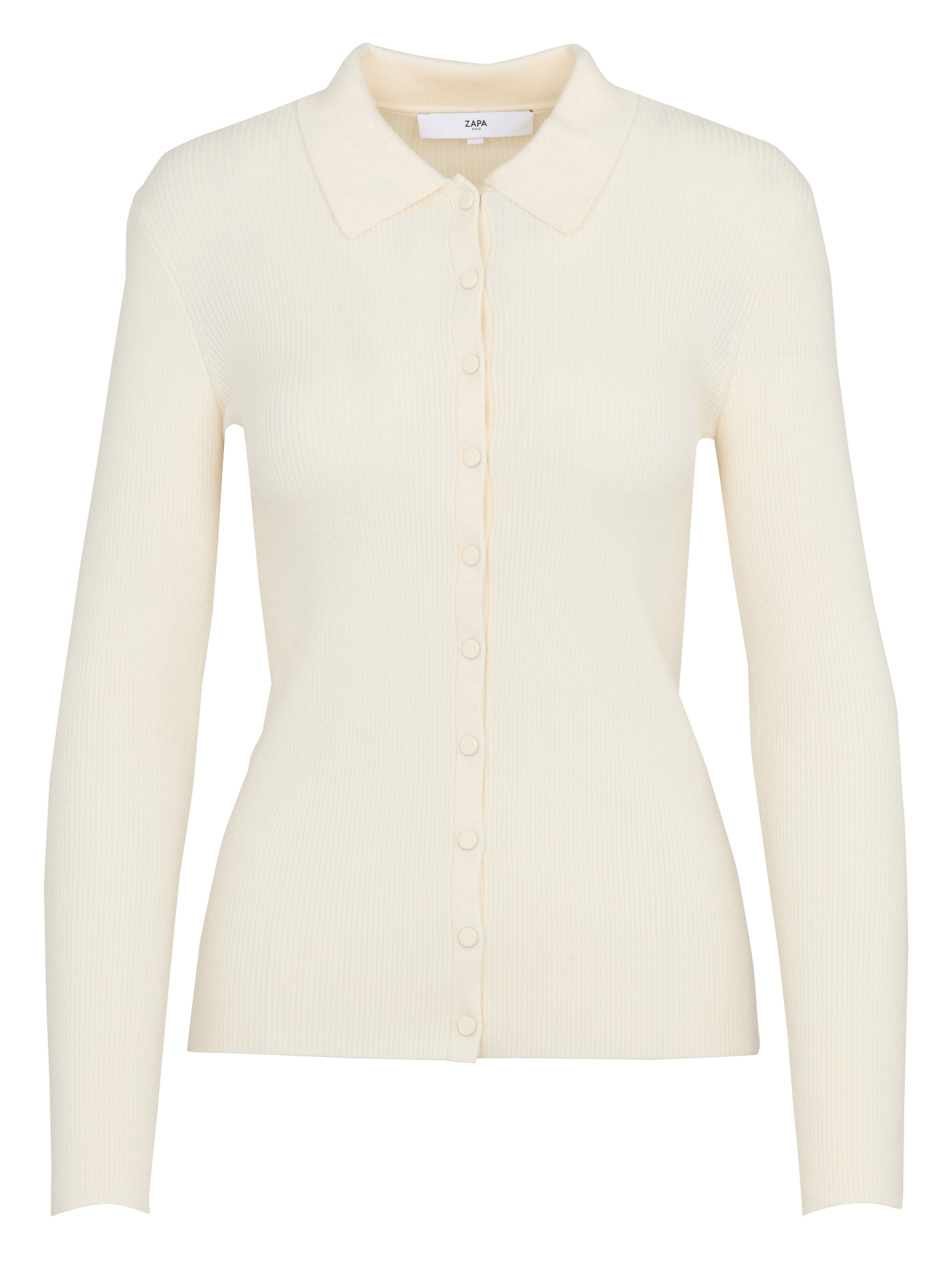 Gilet cintré côtelé en maille fine ZAPA Beige