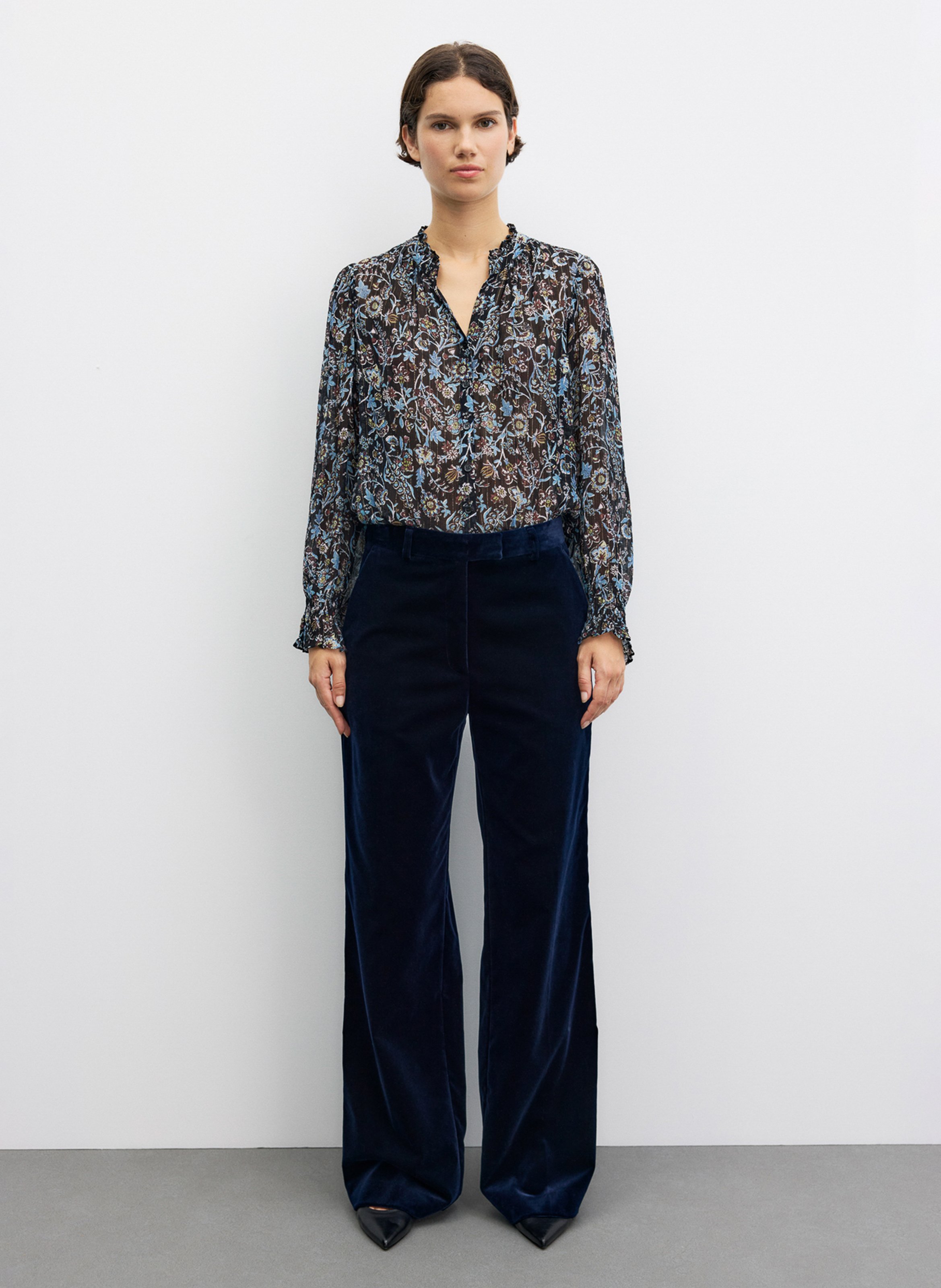 Weite Samthose im Tailoring-Stil GERARD DAREL Blau