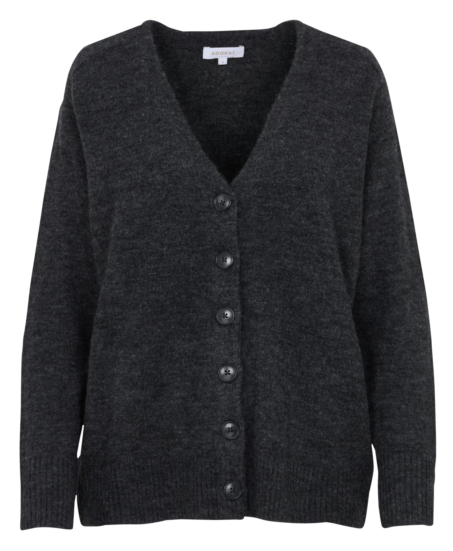 Straight buttoned V-neck cardigan KOOKAI Grey