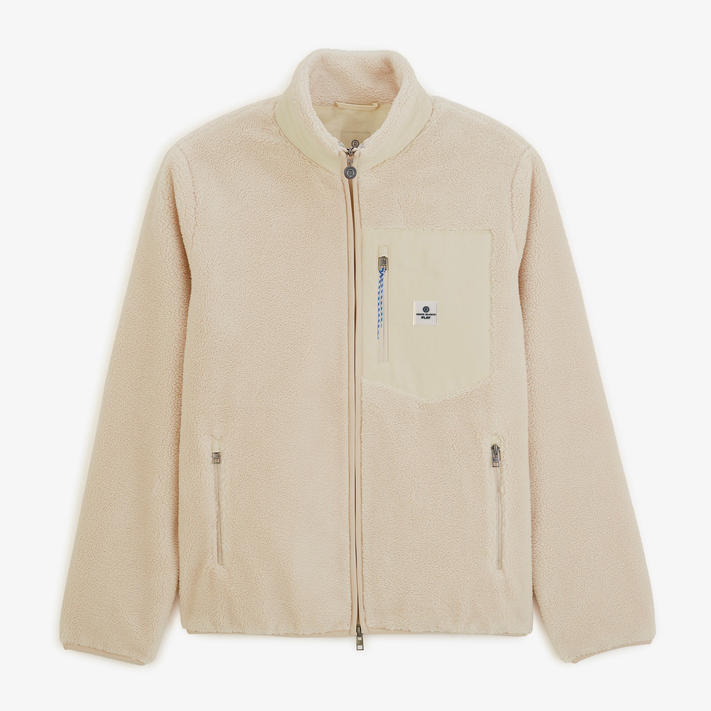 Ivory white Toronto sherpa fleece jacket SBPLAY SERGE BLANCO White