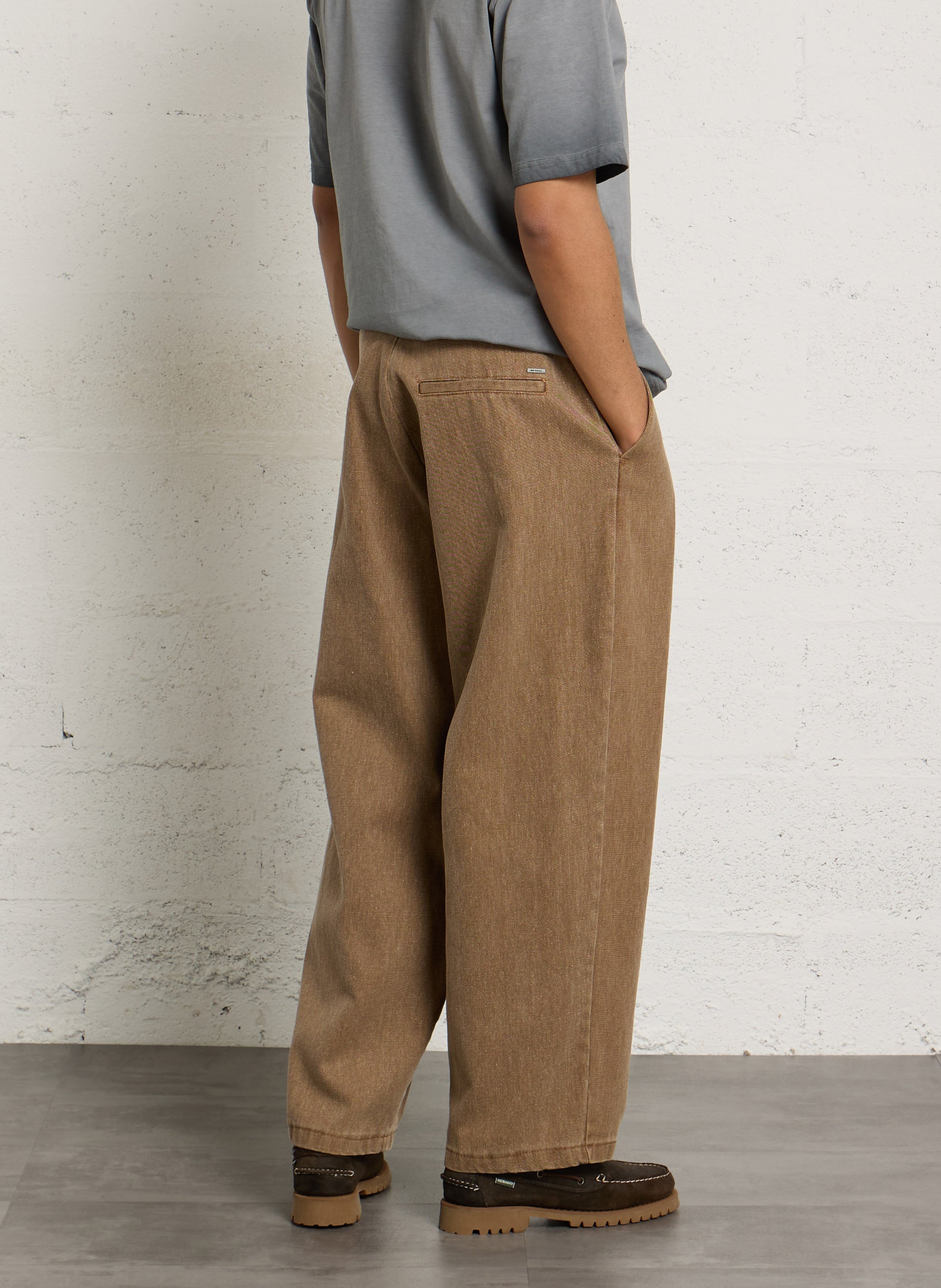 Wijde chino van katoen IMPERIAL Beige