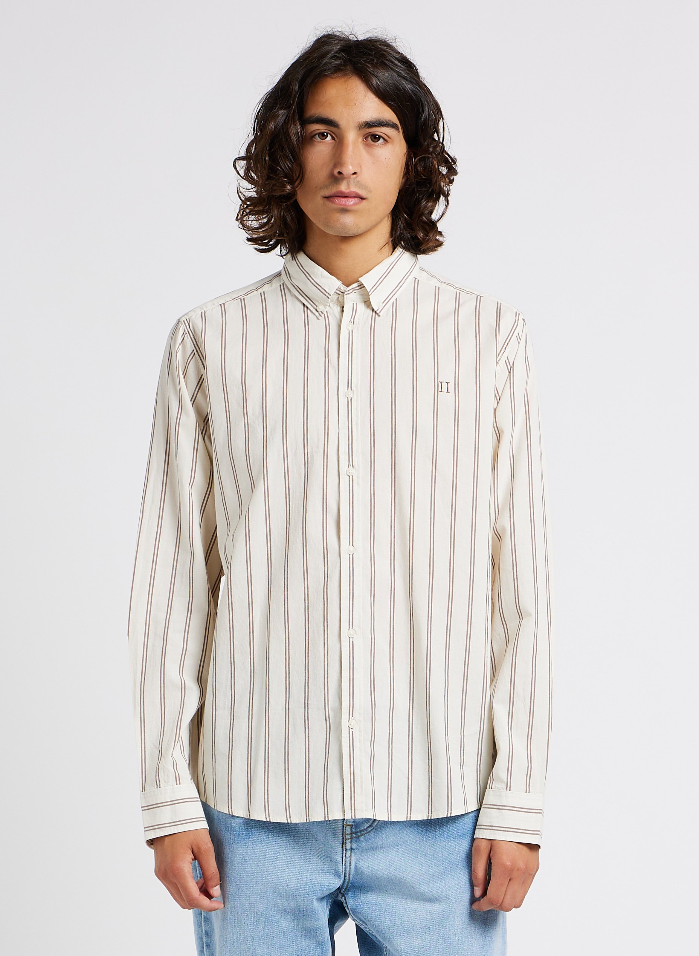Cotton shirt with button-down collar LES DEUX