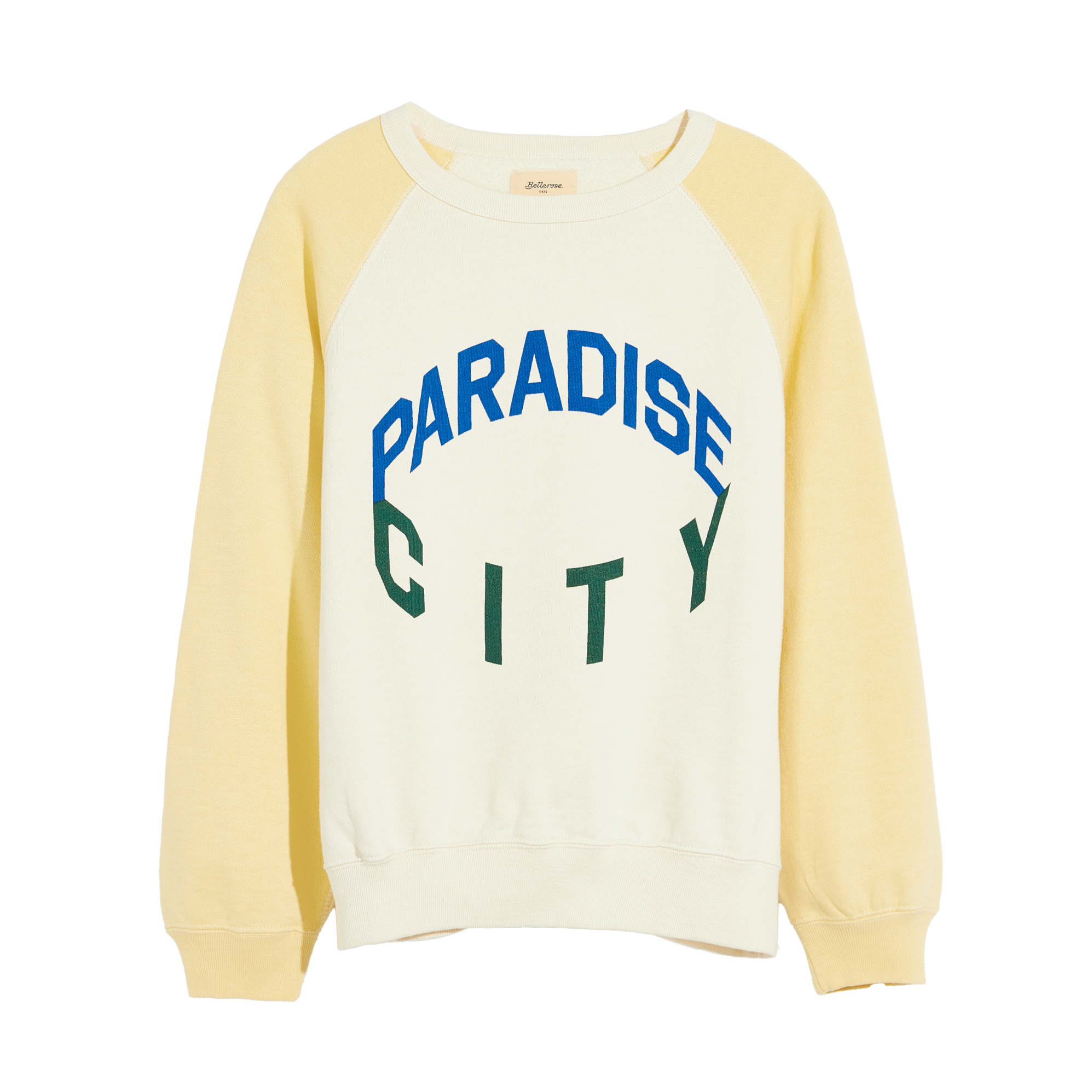 Straight-cut cotton round-neck sweater BELLEROSE White