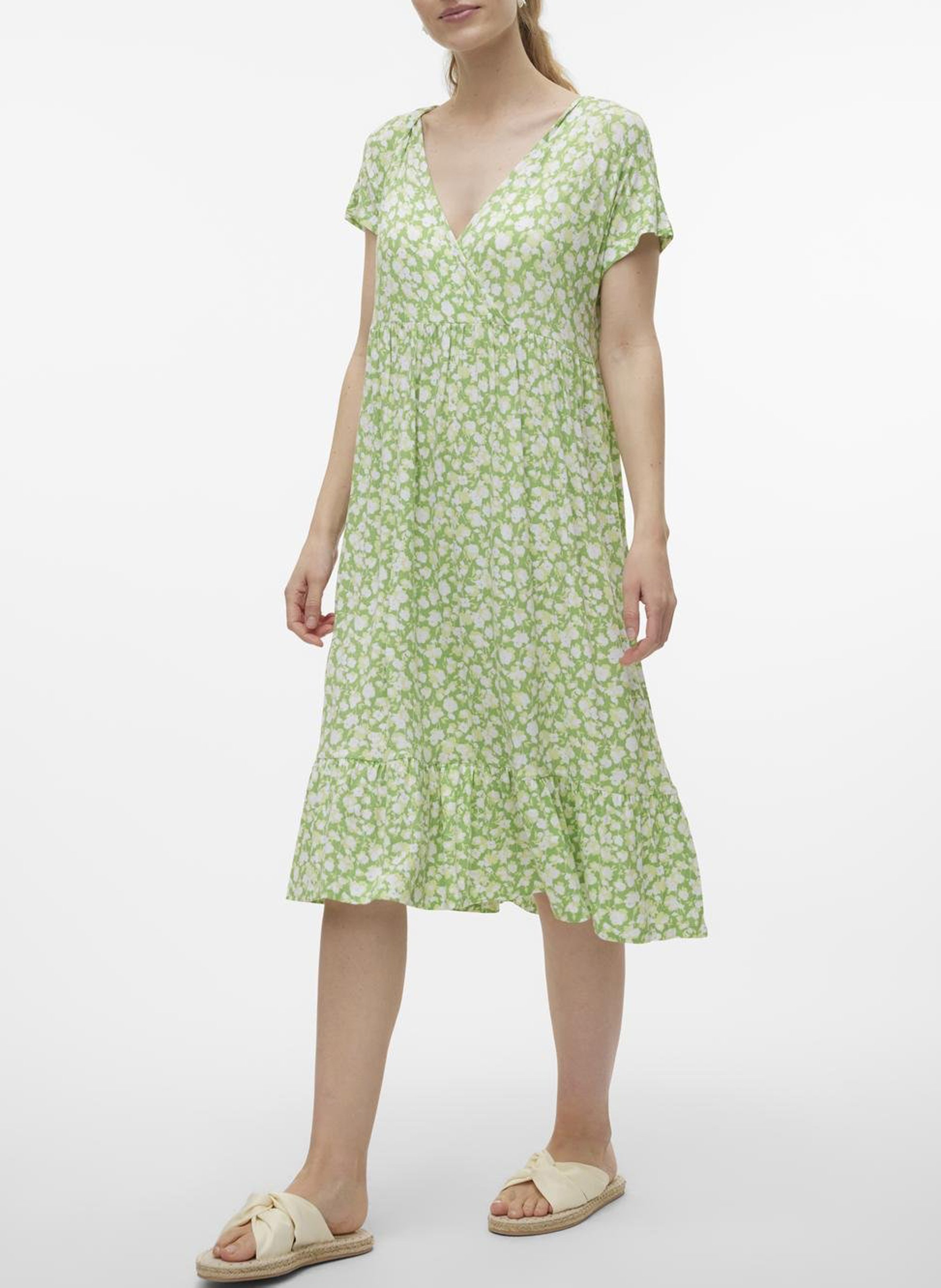 Straight V-neck midi dress MAMALICIOUS Multicolored