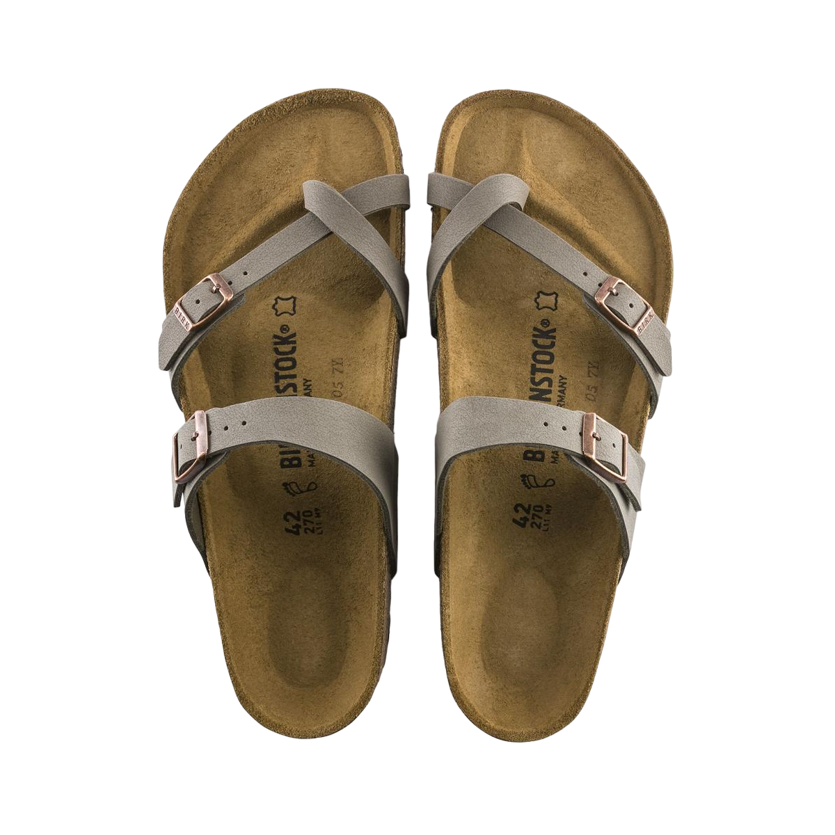 Faux leather sandals BIRKENSTOCK Khaki