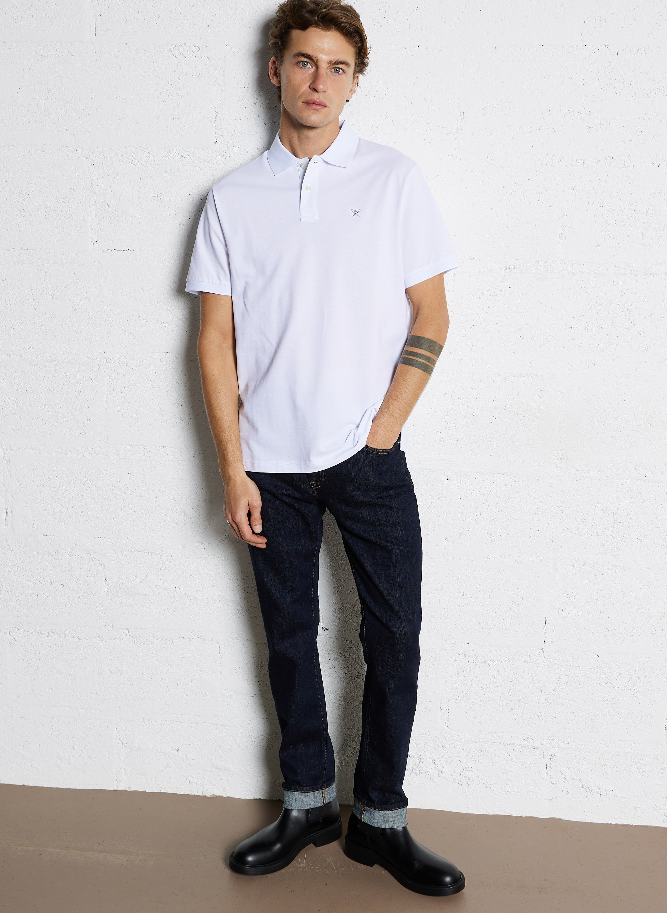 Cotton-blend straight jeans HACKETT Blue