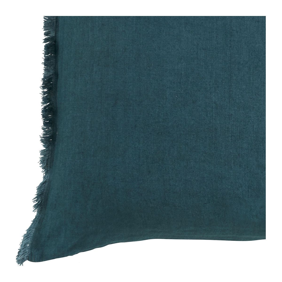 Washed linen Chloé cushion cover - Petrol - 50 x 50 cm BLANC D'IVOIRE Blue