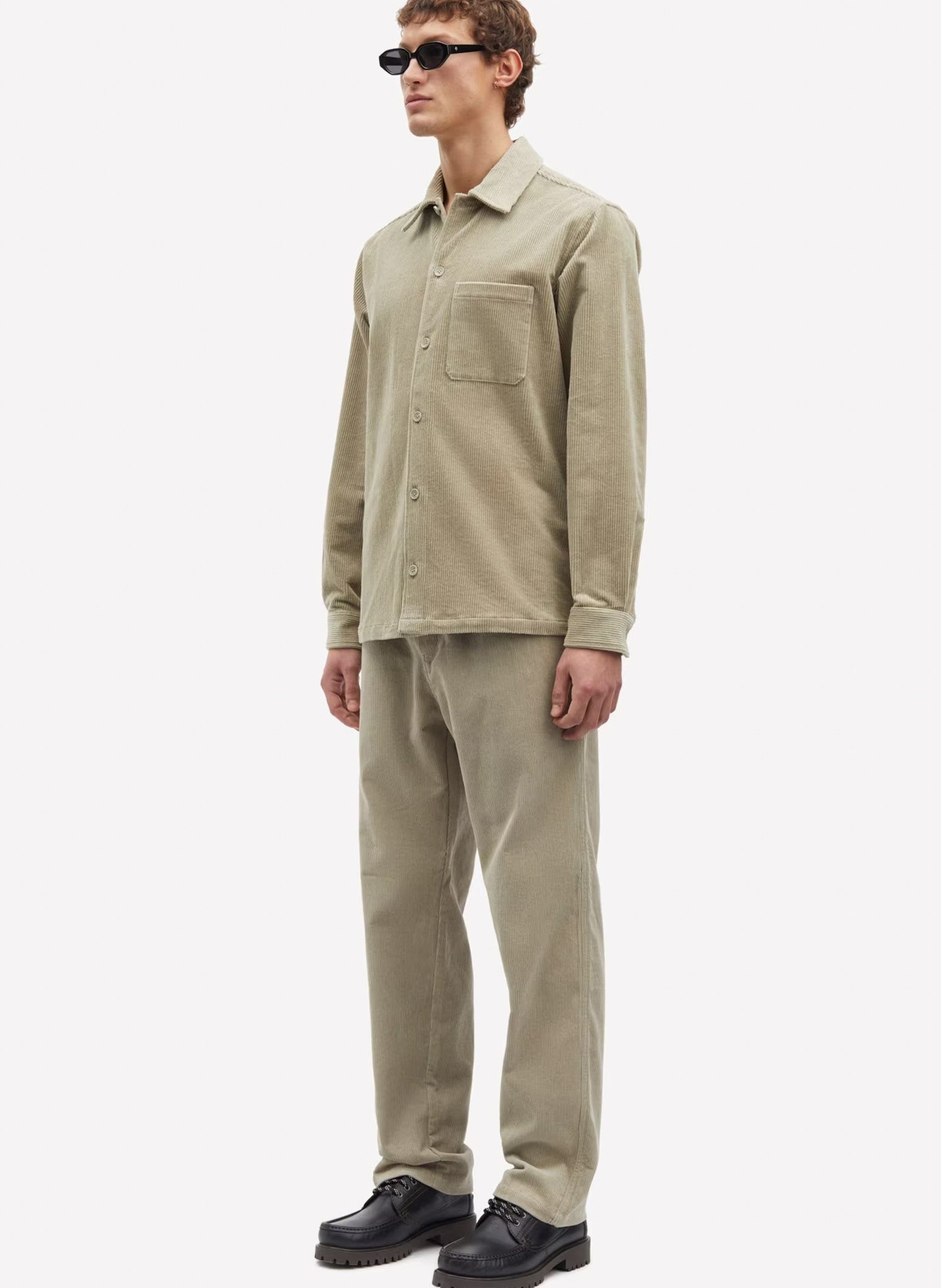 Surchemise col classique en coton organique Beige