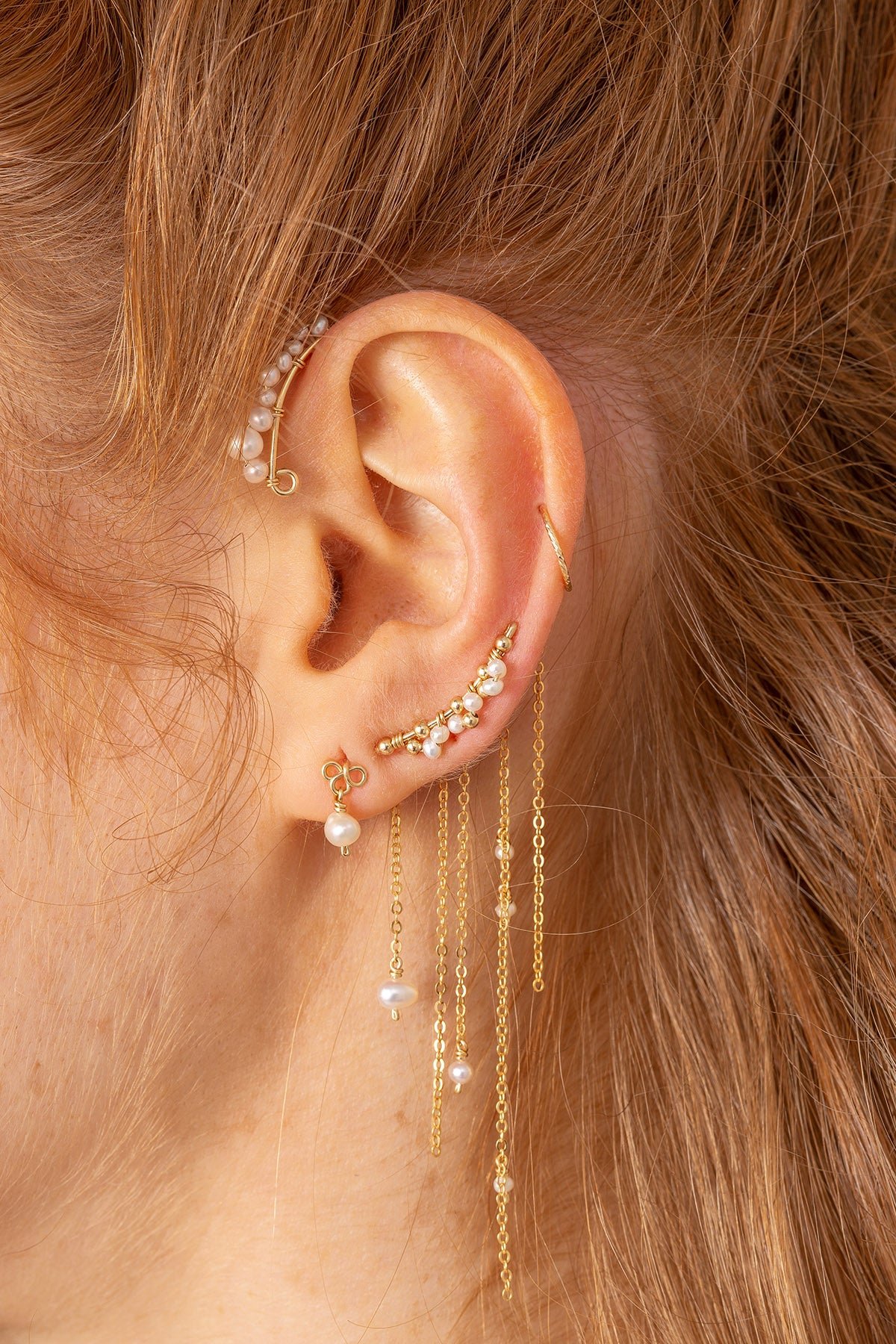 Petals Bead Studs YAY White