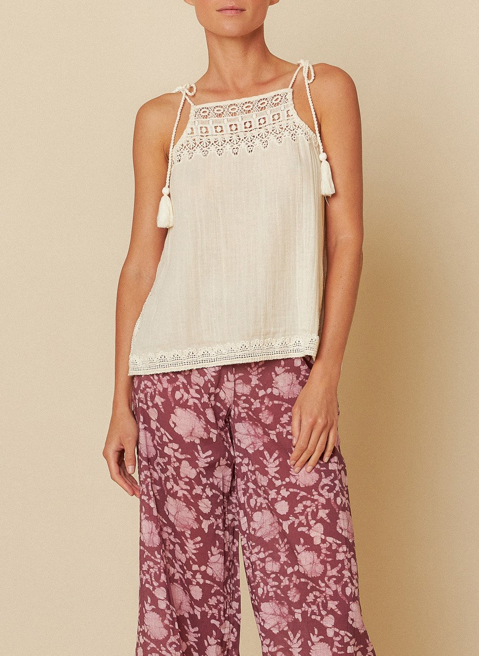 Round-neck cotton blouse INDI & COLD