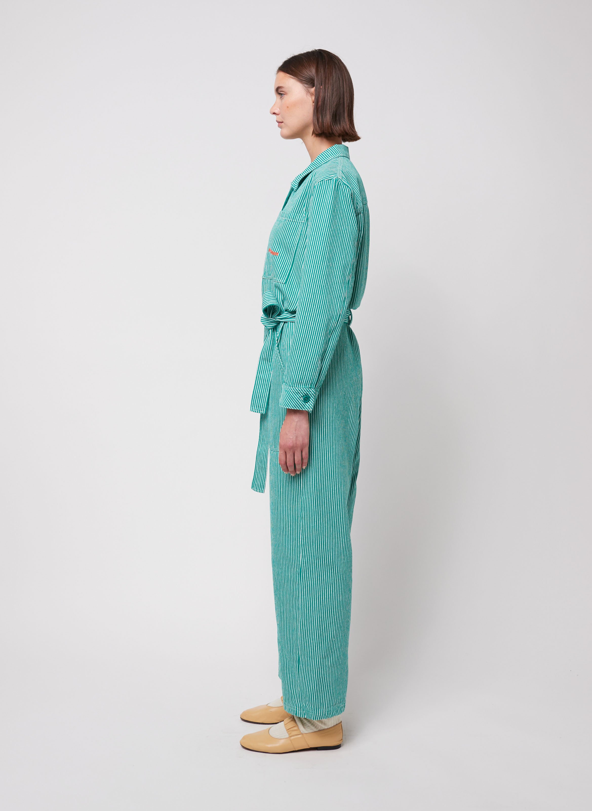 Rechte jumpsuit van gerecycled katoenmengsel BOBO CHOSES Groen