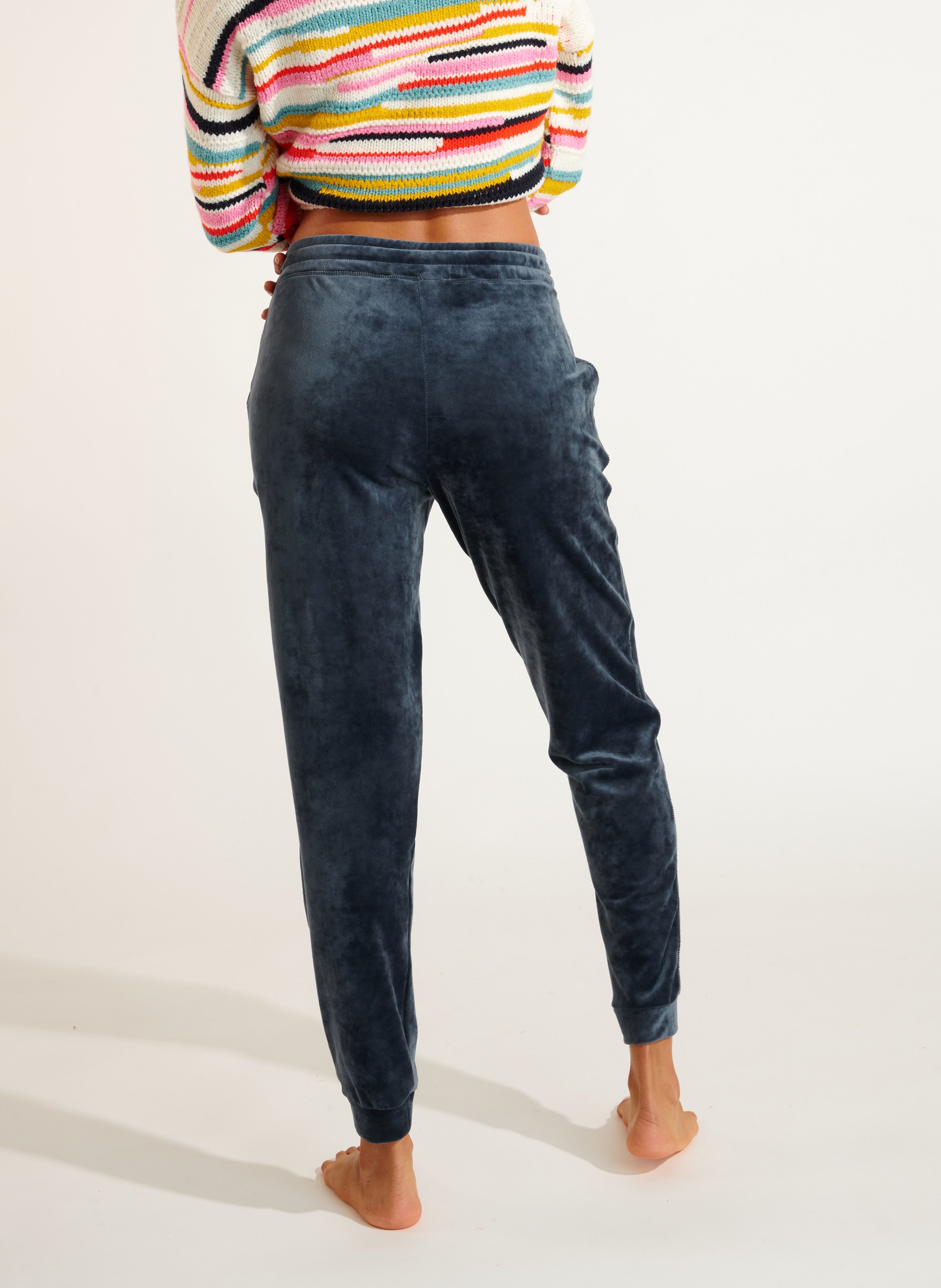 Bas de jogging en velours Bleu