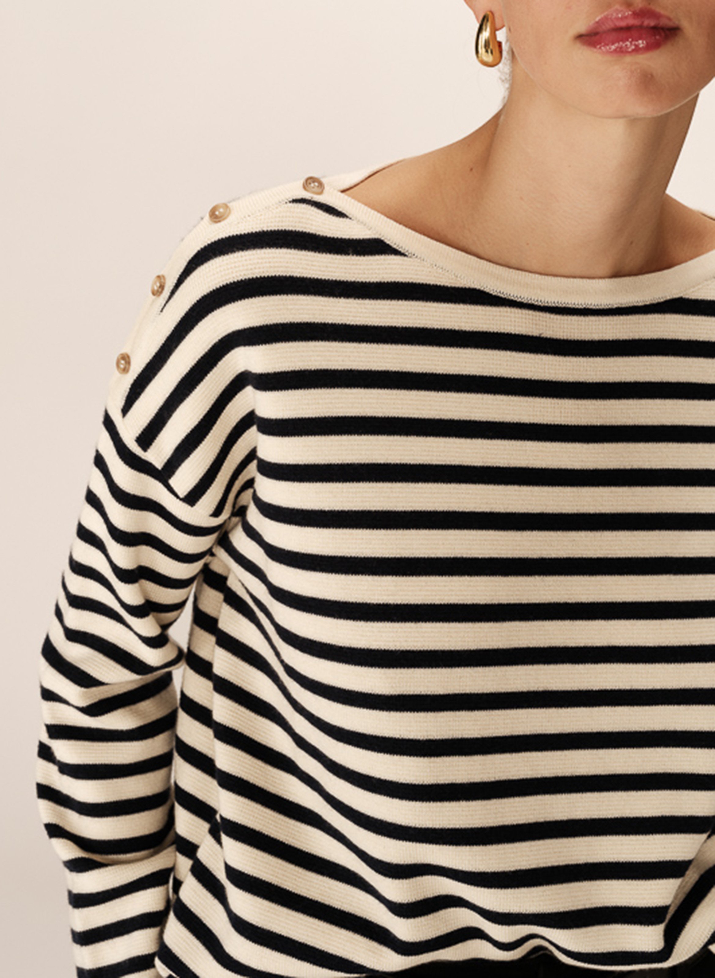 Oversized sailor sweater GRACE ET MILA White