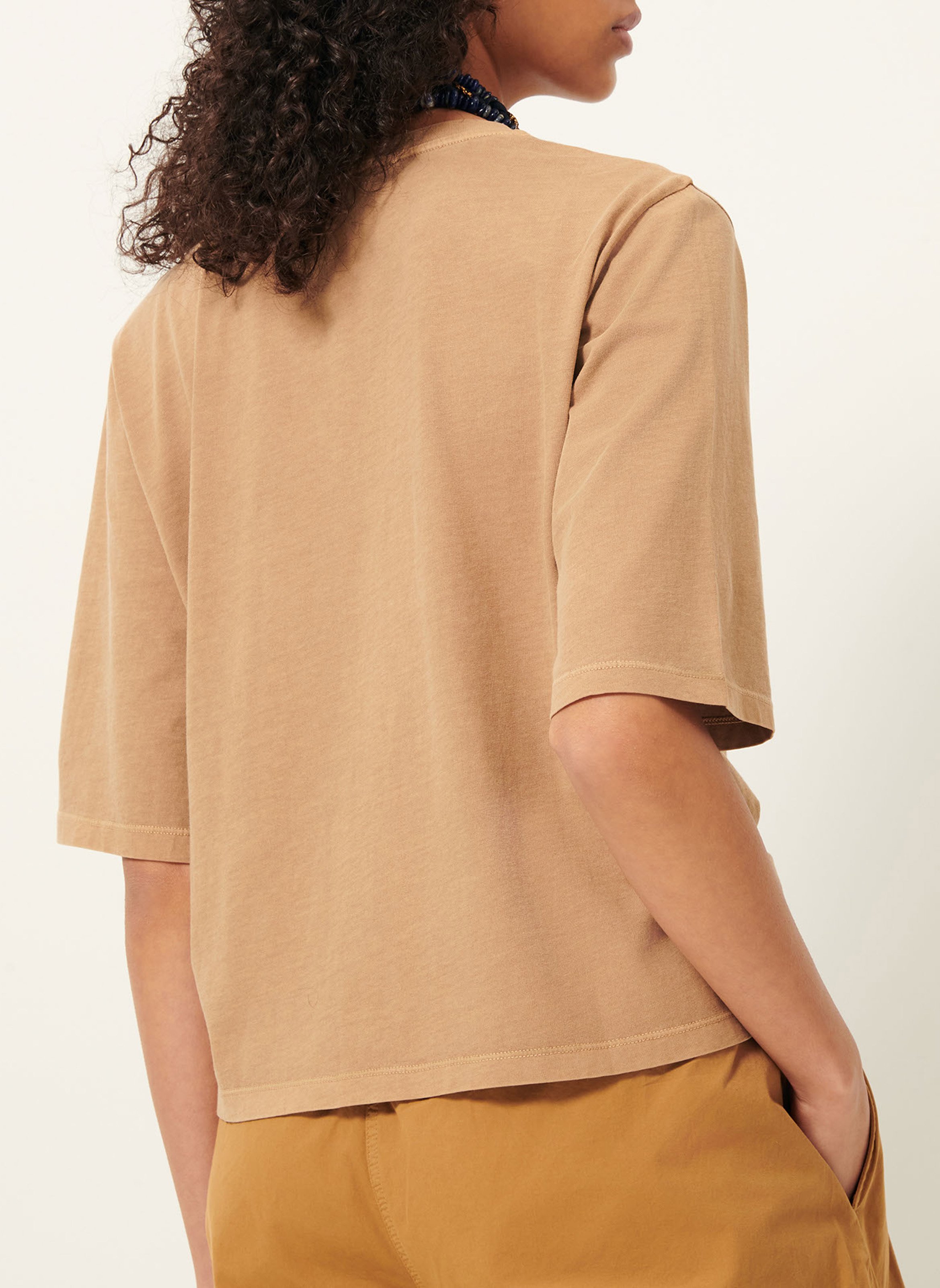 Oversized cotton T-shirt SESSUN Beige