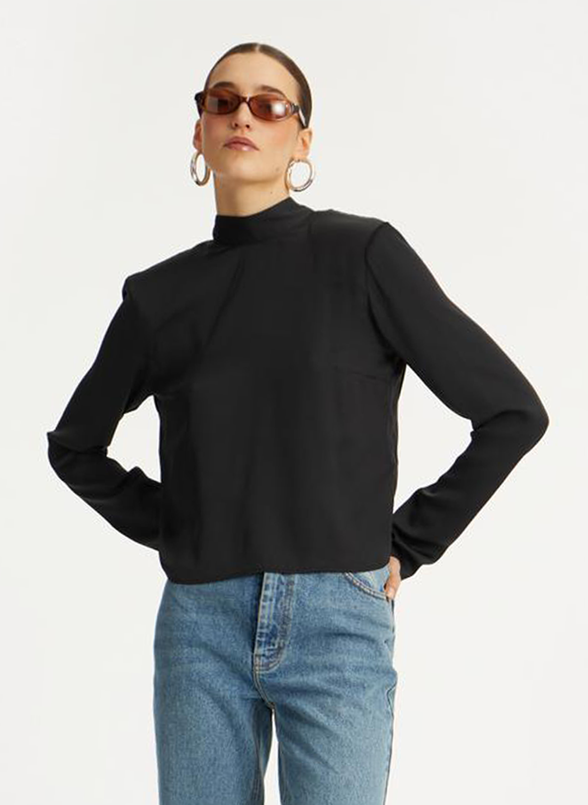 Top col rond  ROTATE Noir