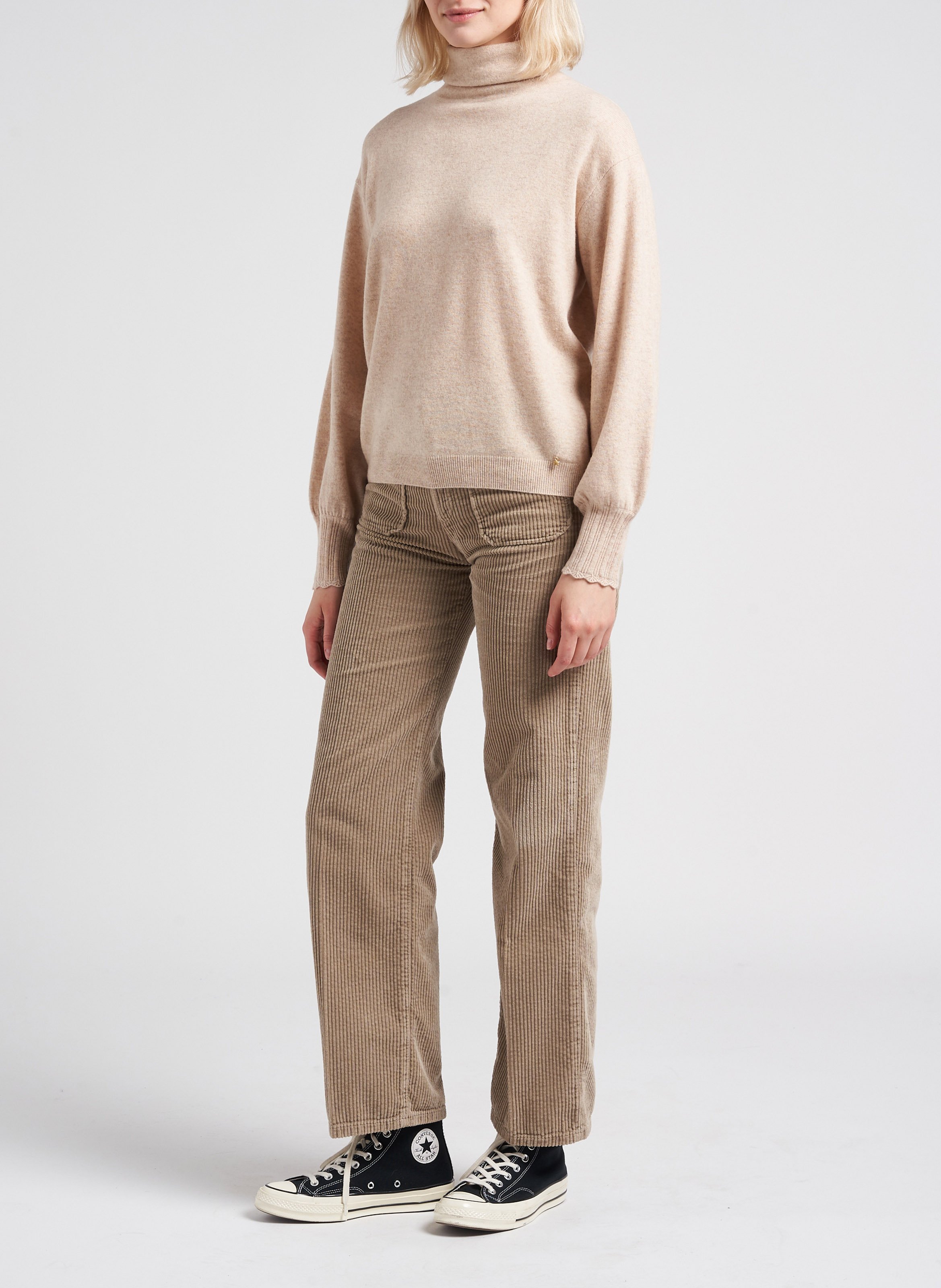 Flared Cordhose ACQUAVERDE Beige