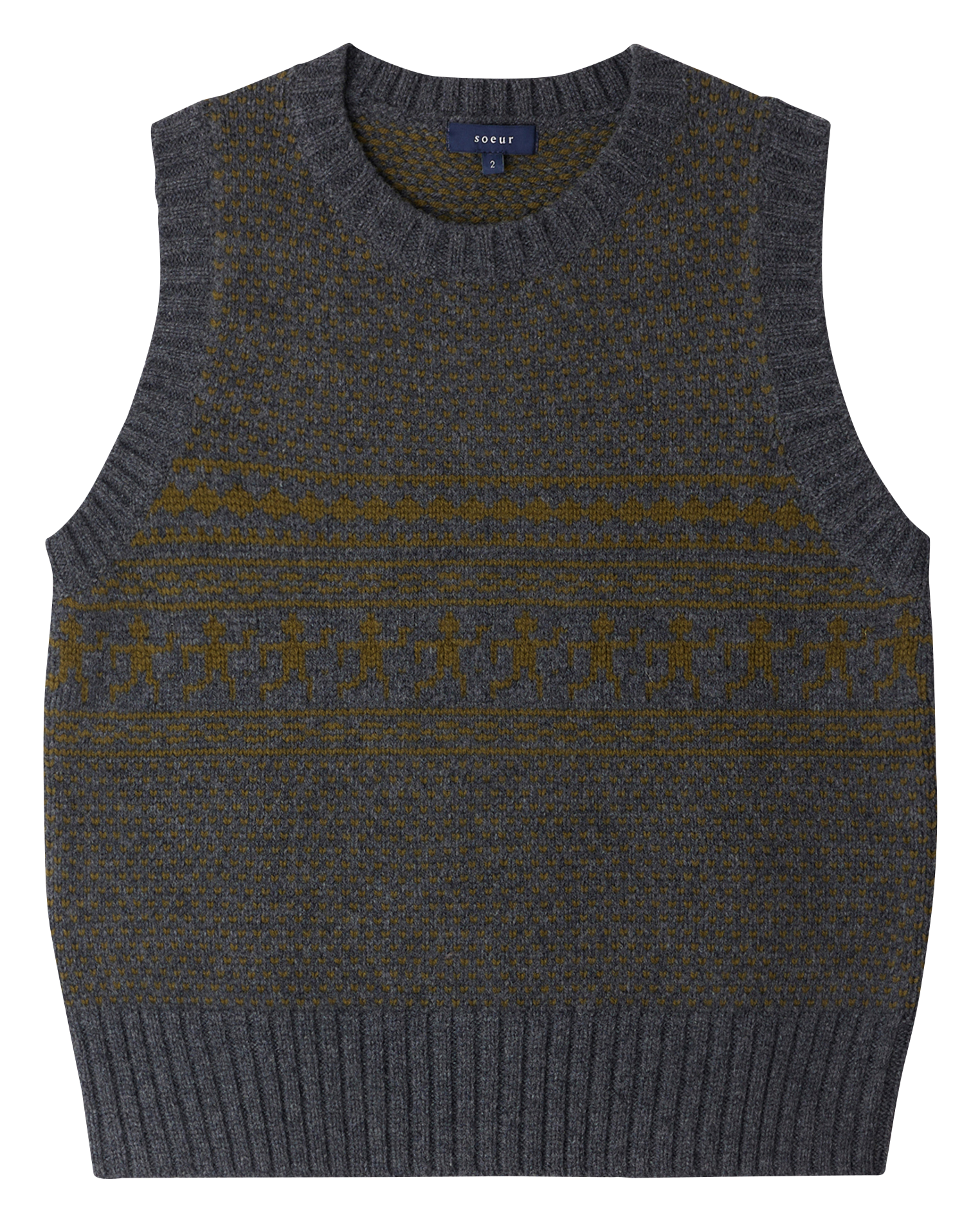 Rechte, wollen trui SOEUR Veelkleurig