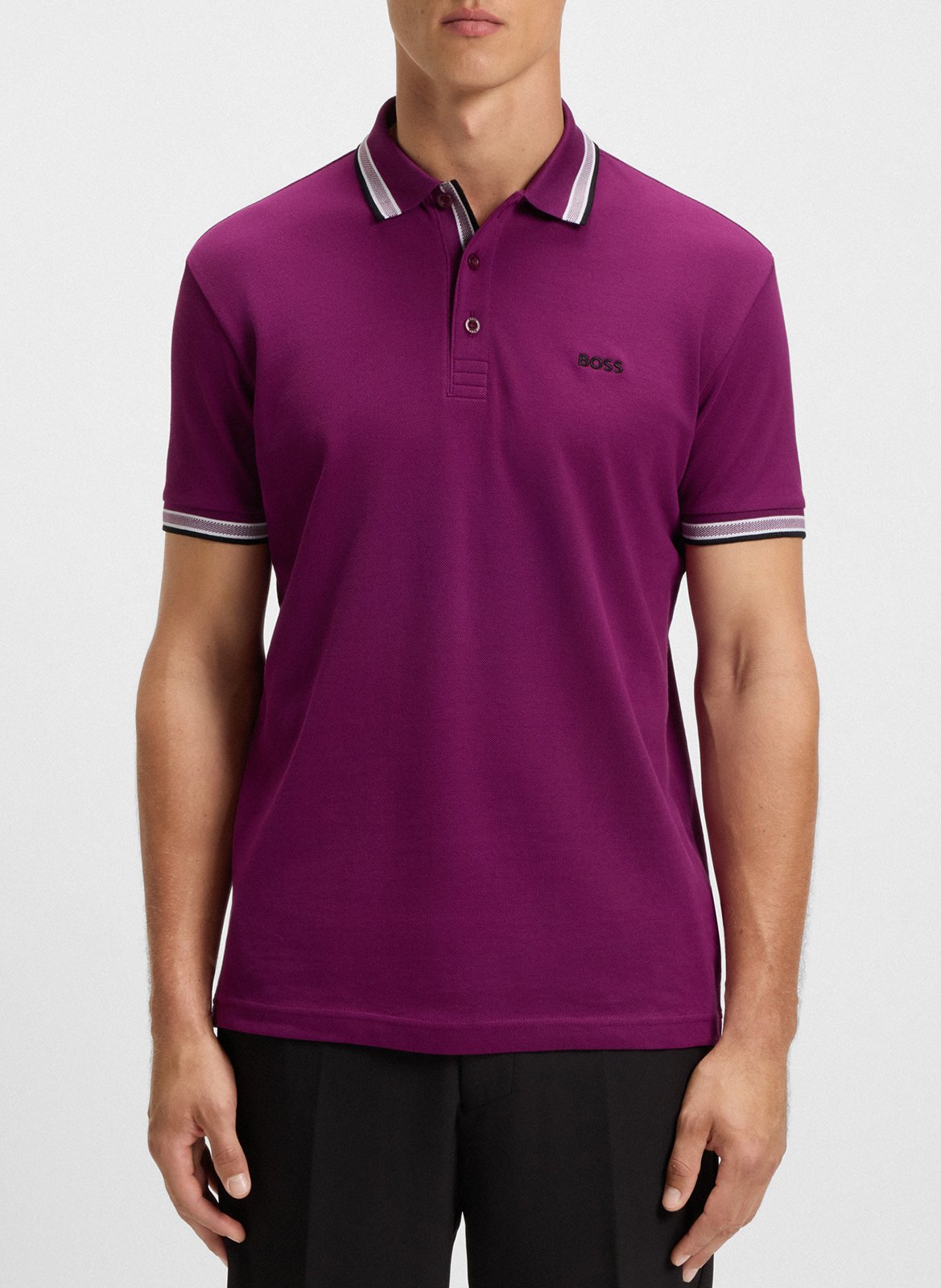 Regular-fit cotton polo shirt BOSS Pink