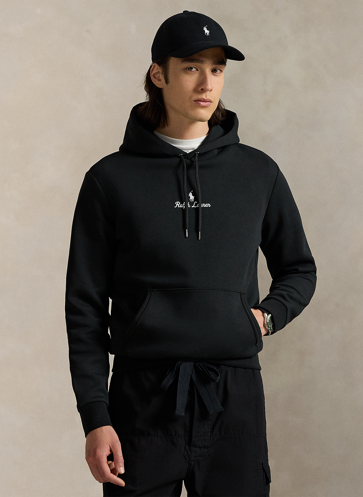 Sweat uni à capuche avec broderie POLO RALPH LAUREN Noir
