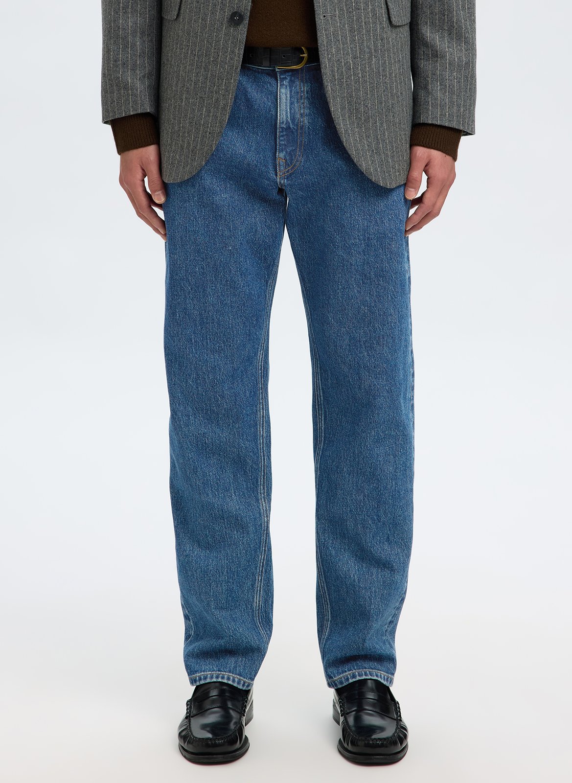 Straight organic cotton-blend jeans SELECTED Blue